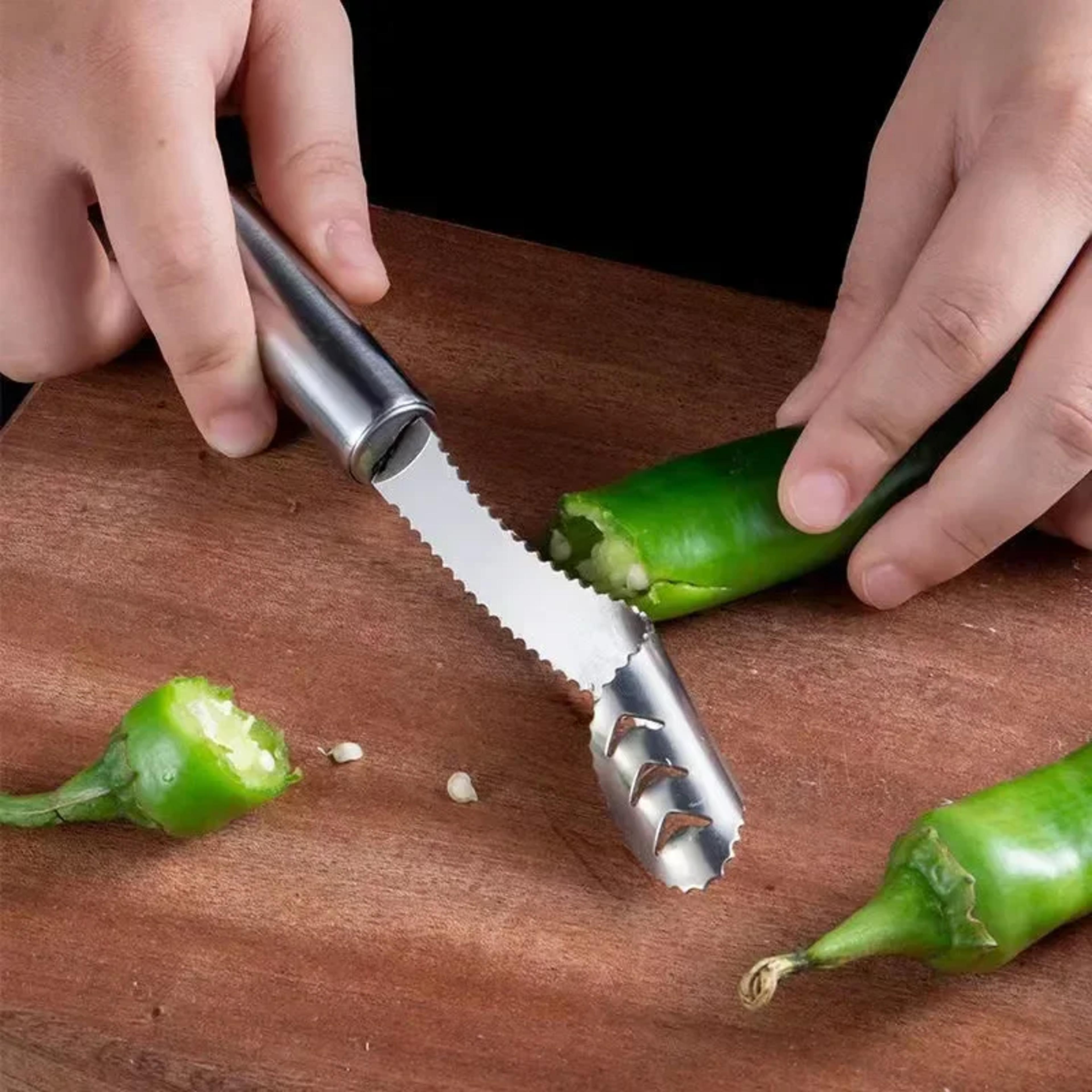 jalapeno pepper corer tool, pepper core remover for chili deseeding, sharp edge vegetable seed remover kitchen gadget