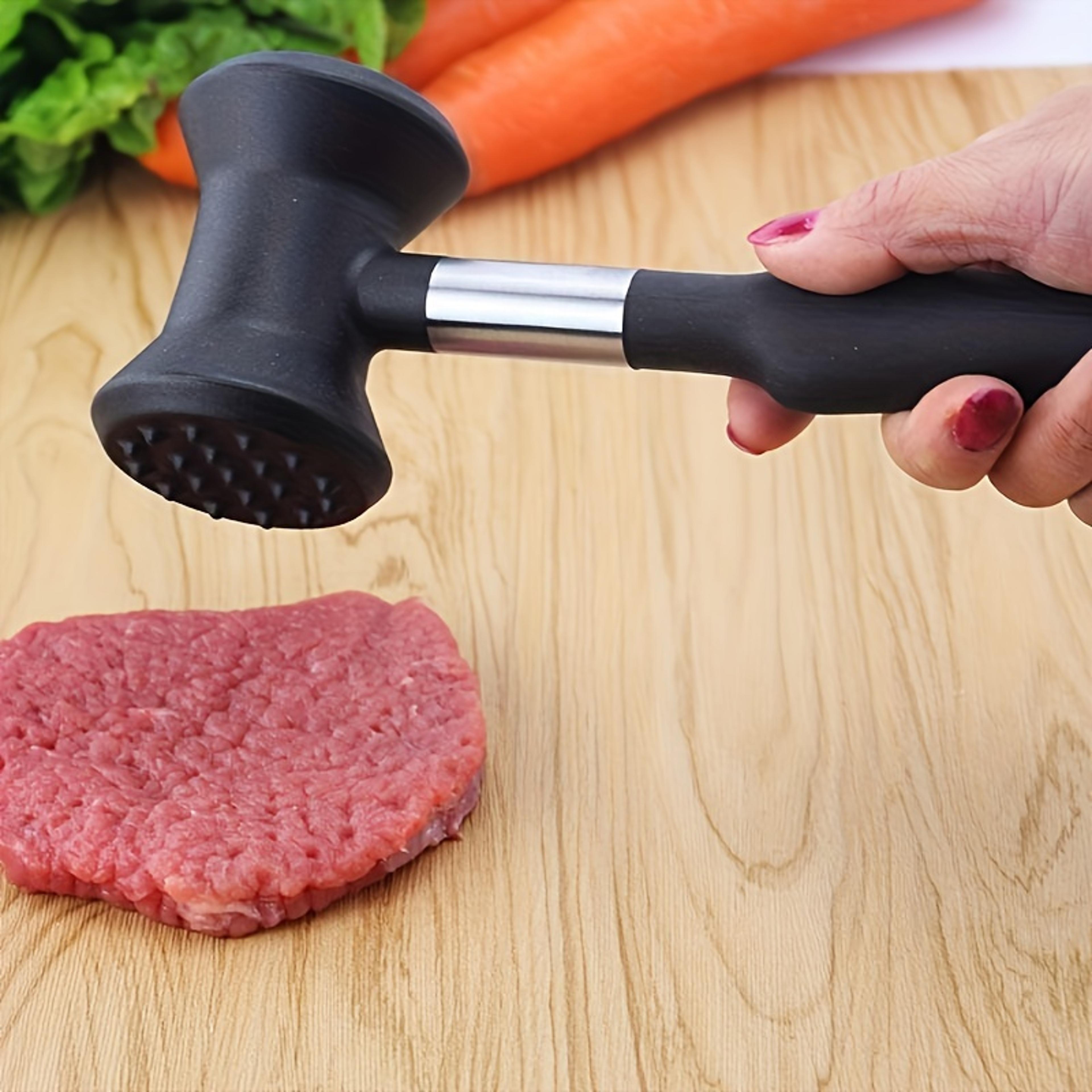 double sided tender meat hammer, loose meat mallet with anti slip handle, kitchen tenderizer tool for meat loosening