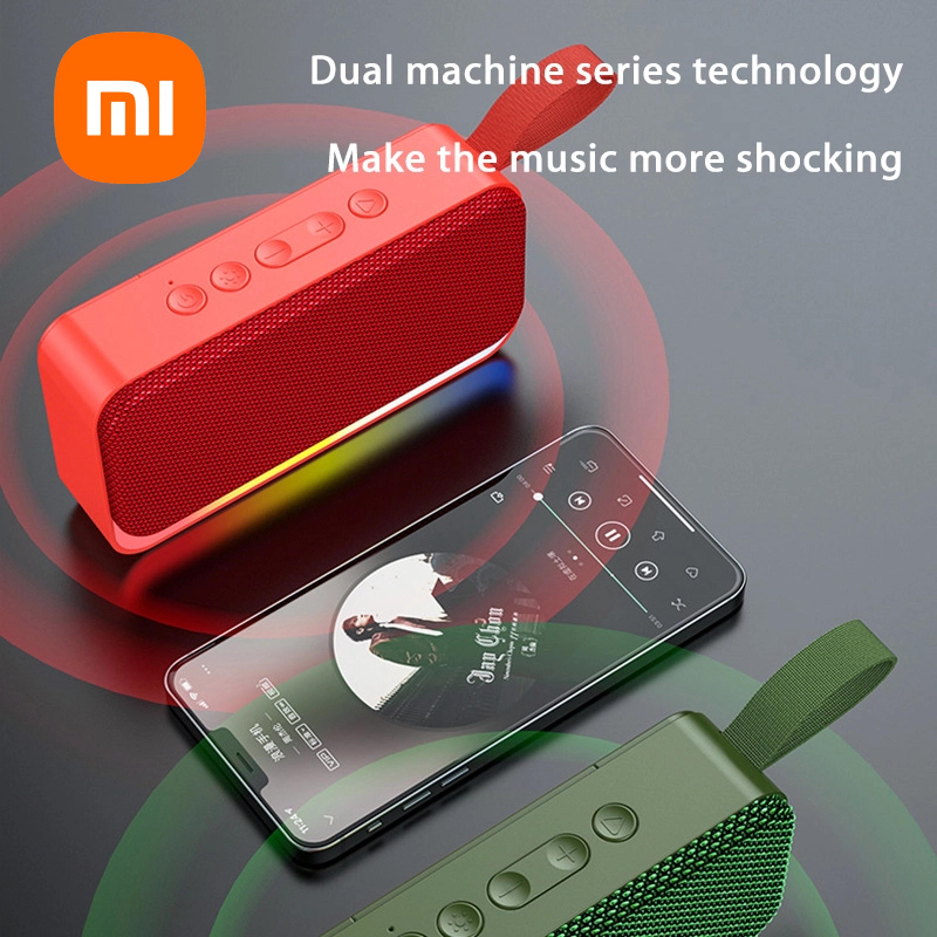 portable xiaomi bluetooth speaker wireless rgb light, usb flash drive, card insertion, small fabric gift speaker