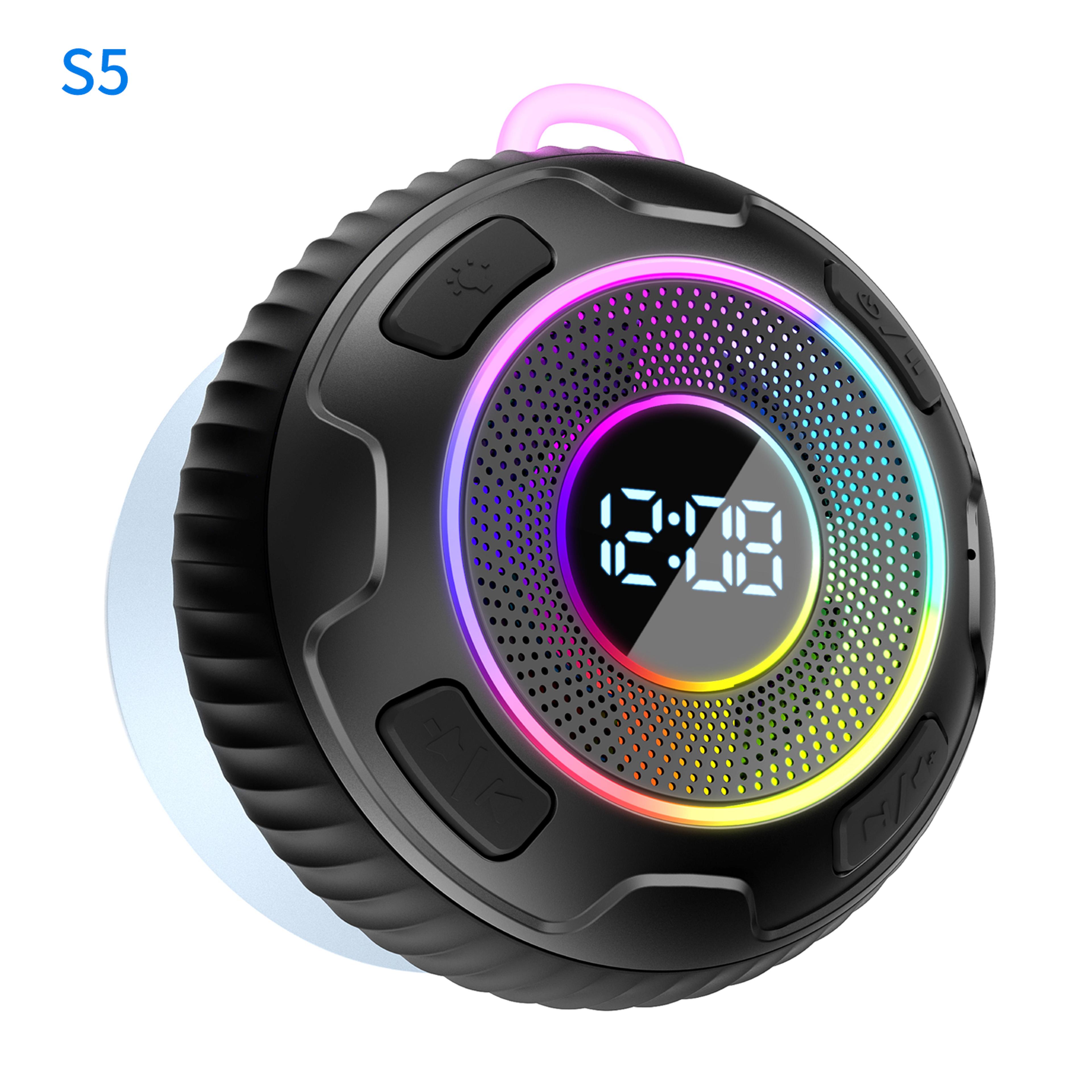 enc bluetooth shower speaker, wireless speaker s5 ipx7 waterproof, subwoofer bass, built-in mic, 10h battery