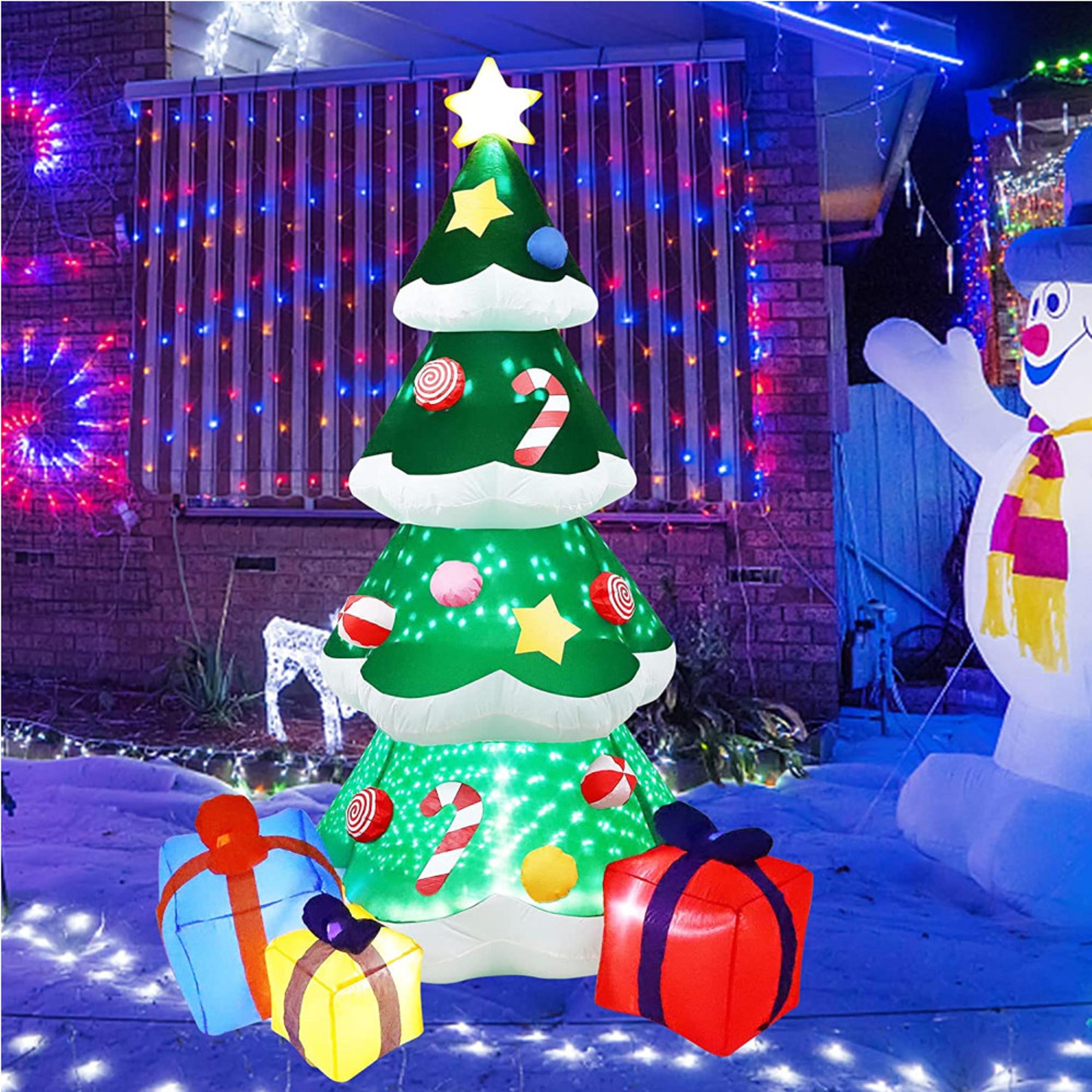 christmas inflatable xmas tree with led lights, outdoor ornament, holiday party decoration, new year indoor christmas