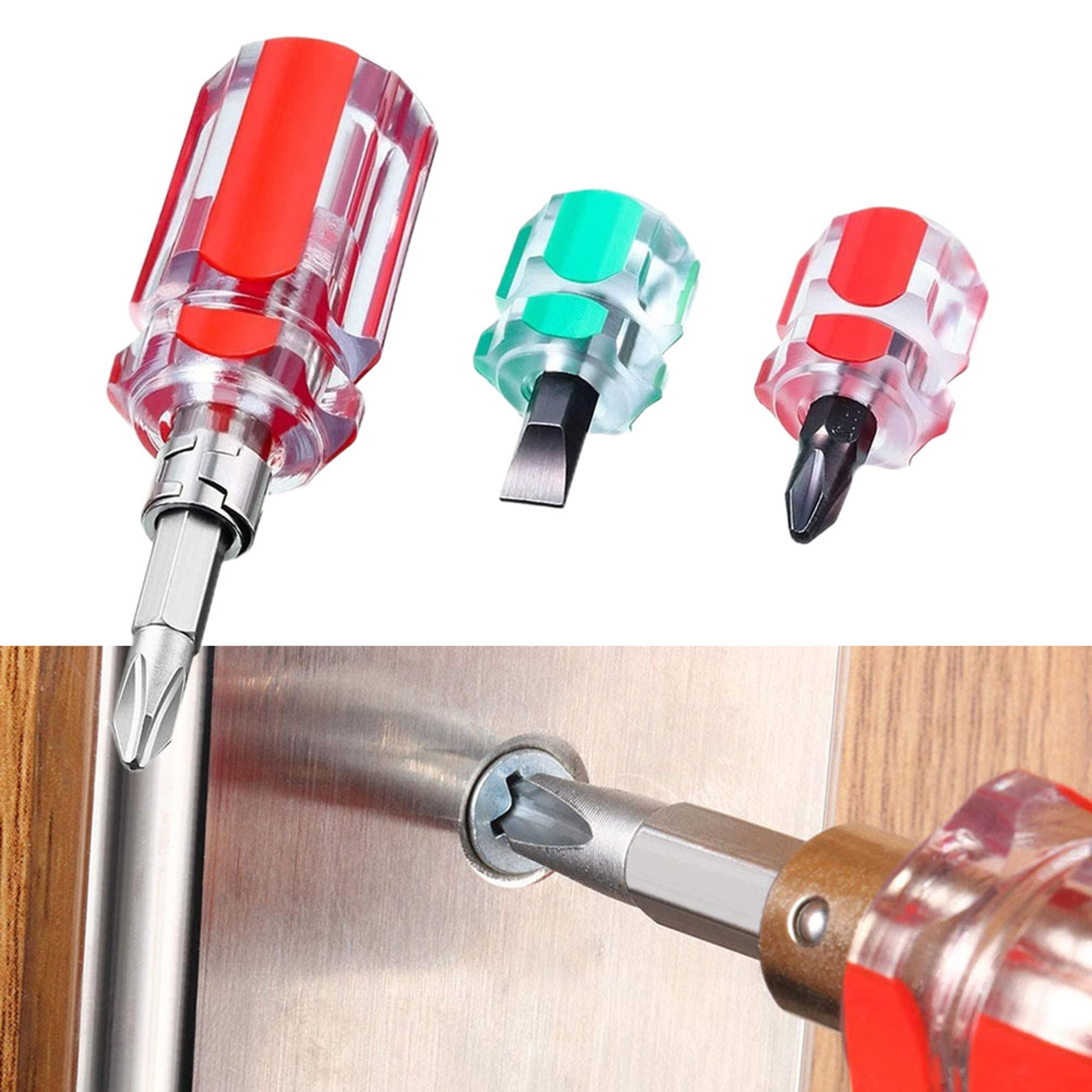 short screwdriver set for tight spaces flat head and phillips repair tool