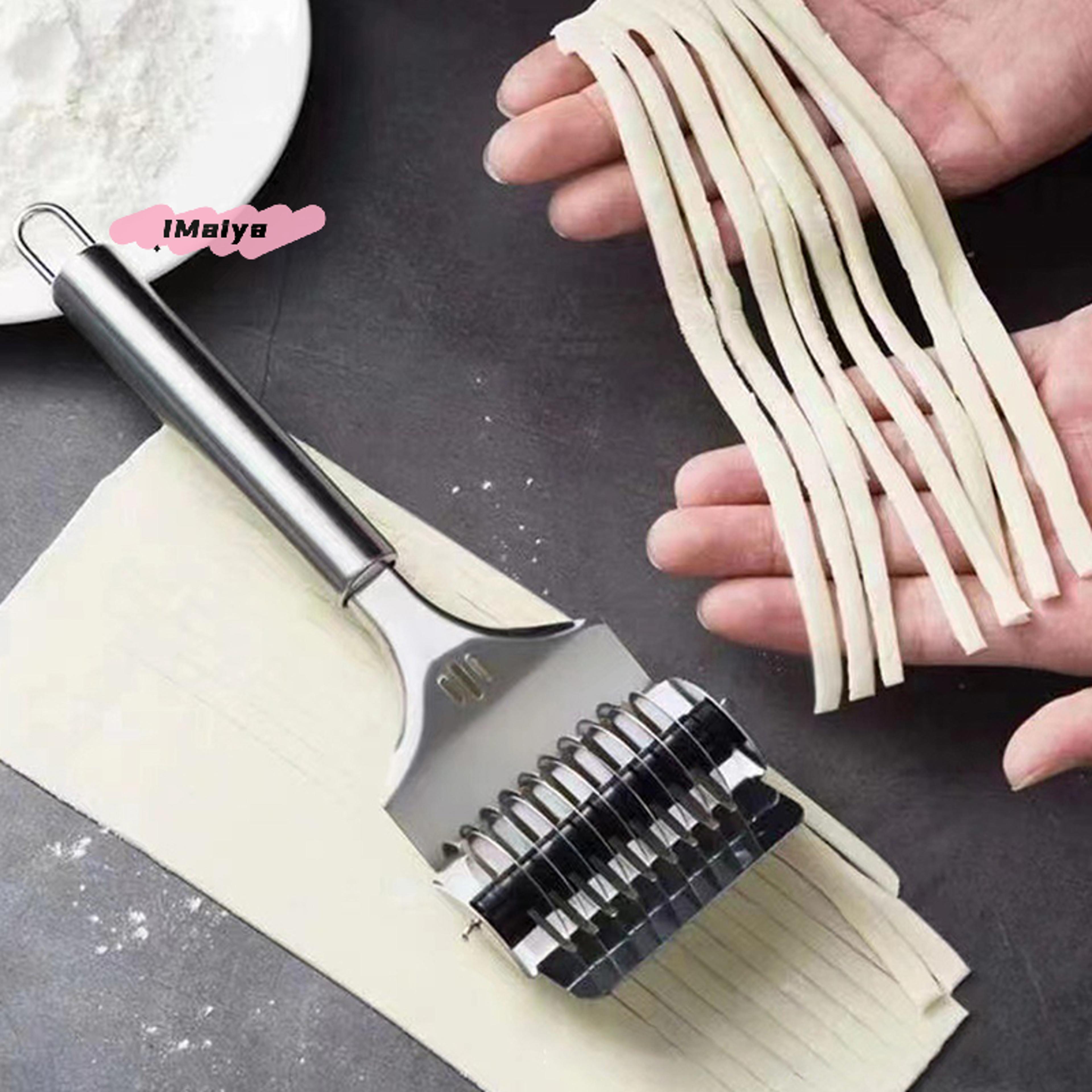 stainless steel pasta roller cutter & herb mincer for homemade noodles