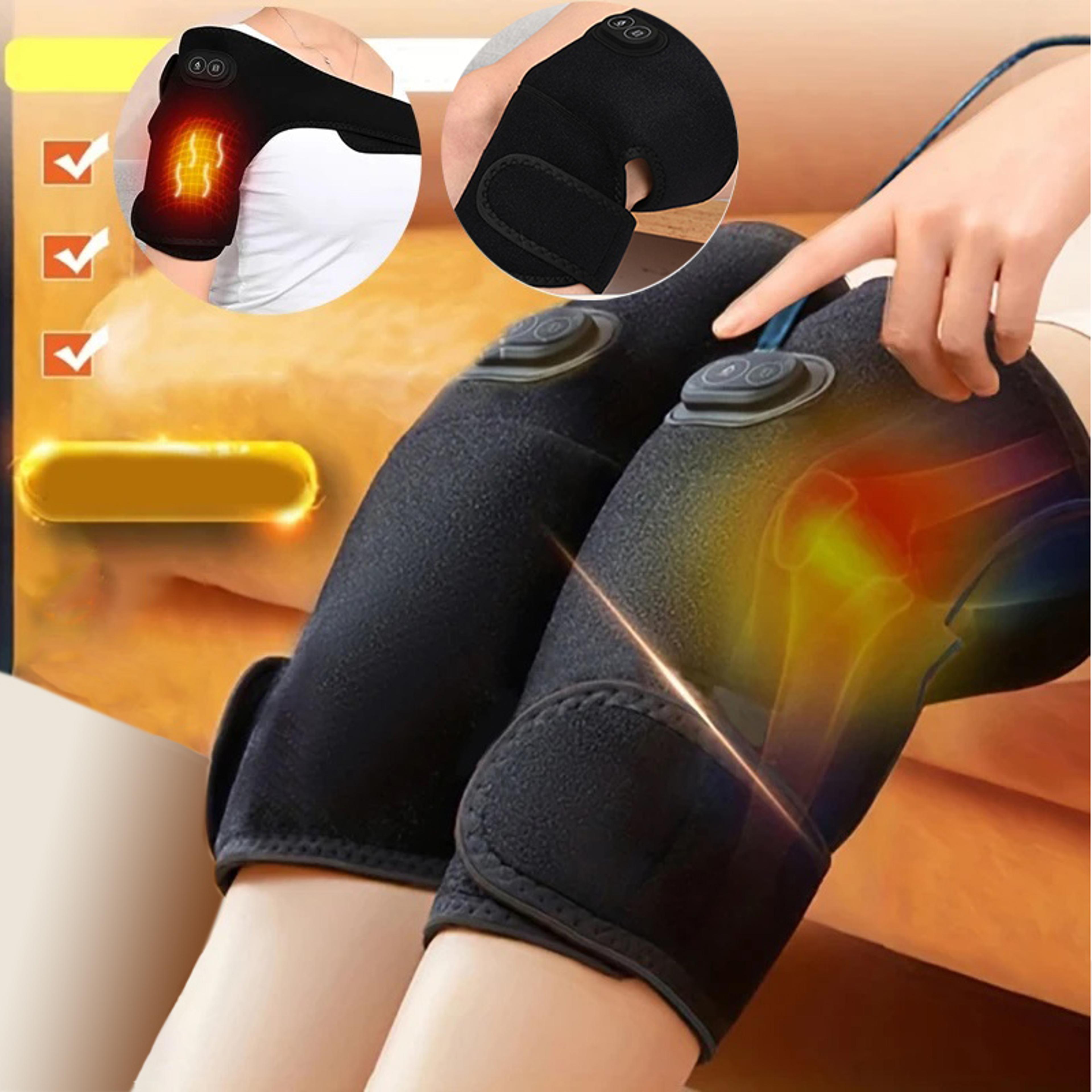 thermorelief heated shoulder & knee support wrap with vibration massage