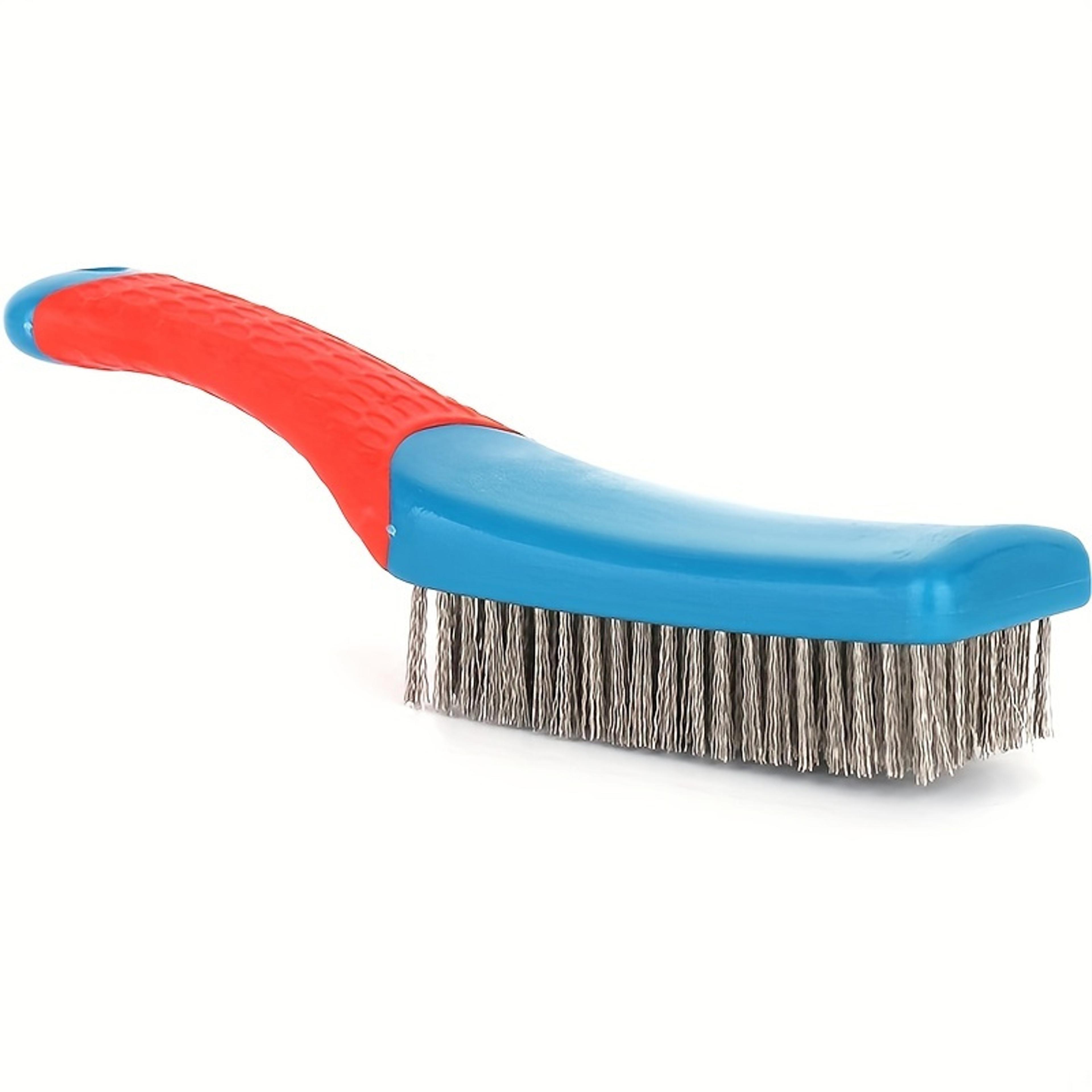 heavy duty stainless steel wire brush ergonomic handle rust removal brush for welding cleanup & surface prep