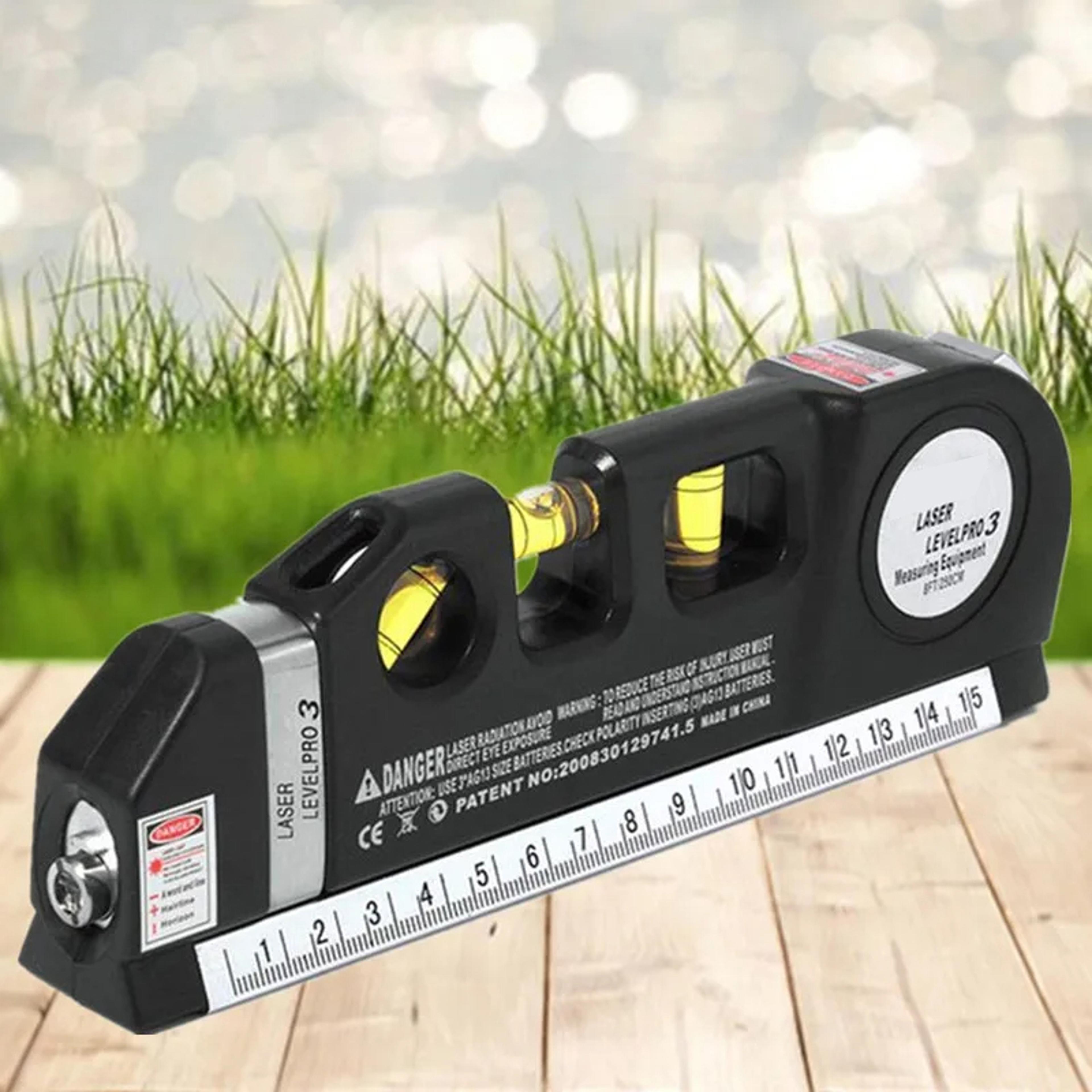 precision laser level & ruler vertical & horizontal measuring tool with standard metric scale
