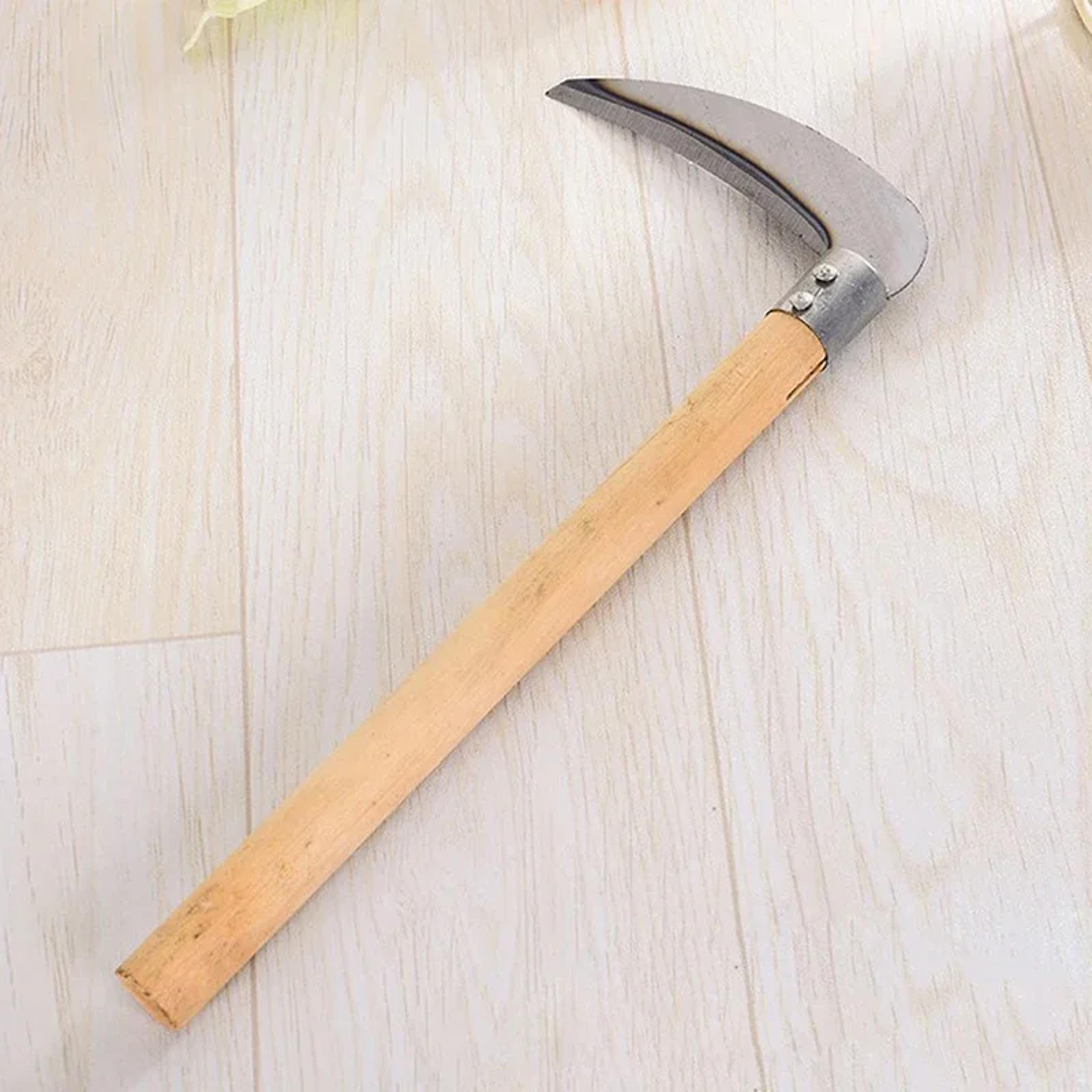 heavy duty long handle sickle ergonomic garden weeding & grass cutting tool