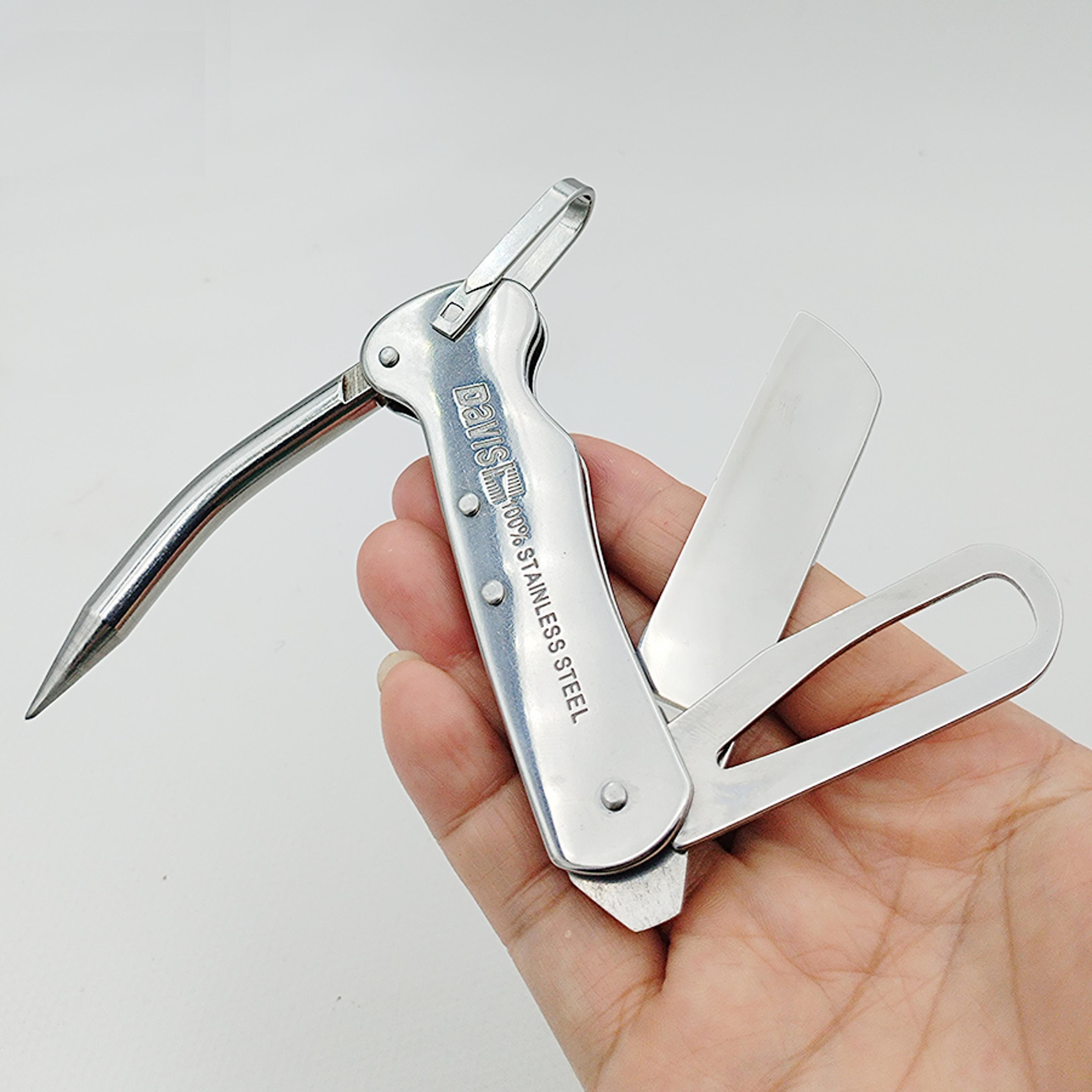 folding knife portable stainless steel camping & utility cutter