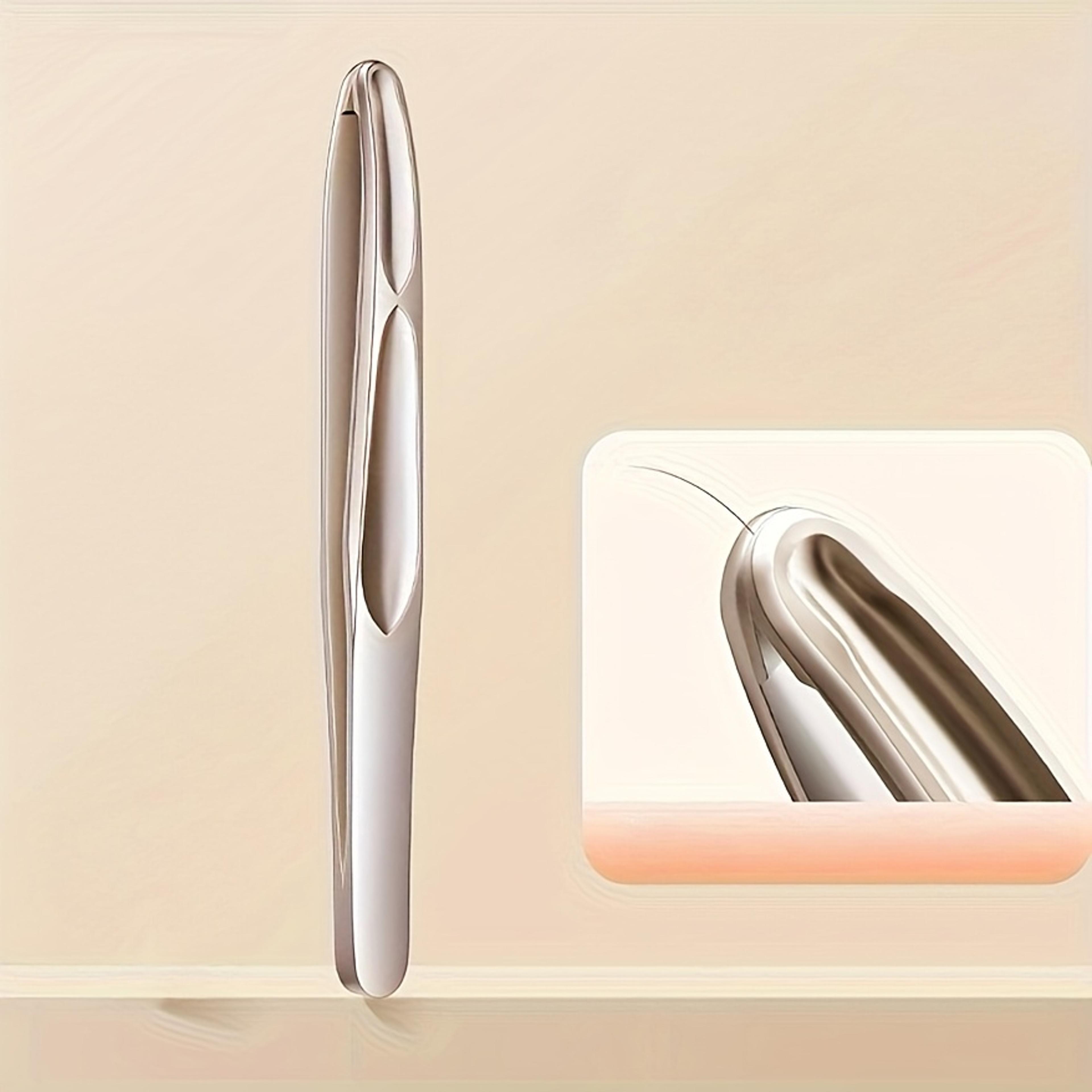 precisiongrip stainless steel round tip eyebrow & facial hair tweezers