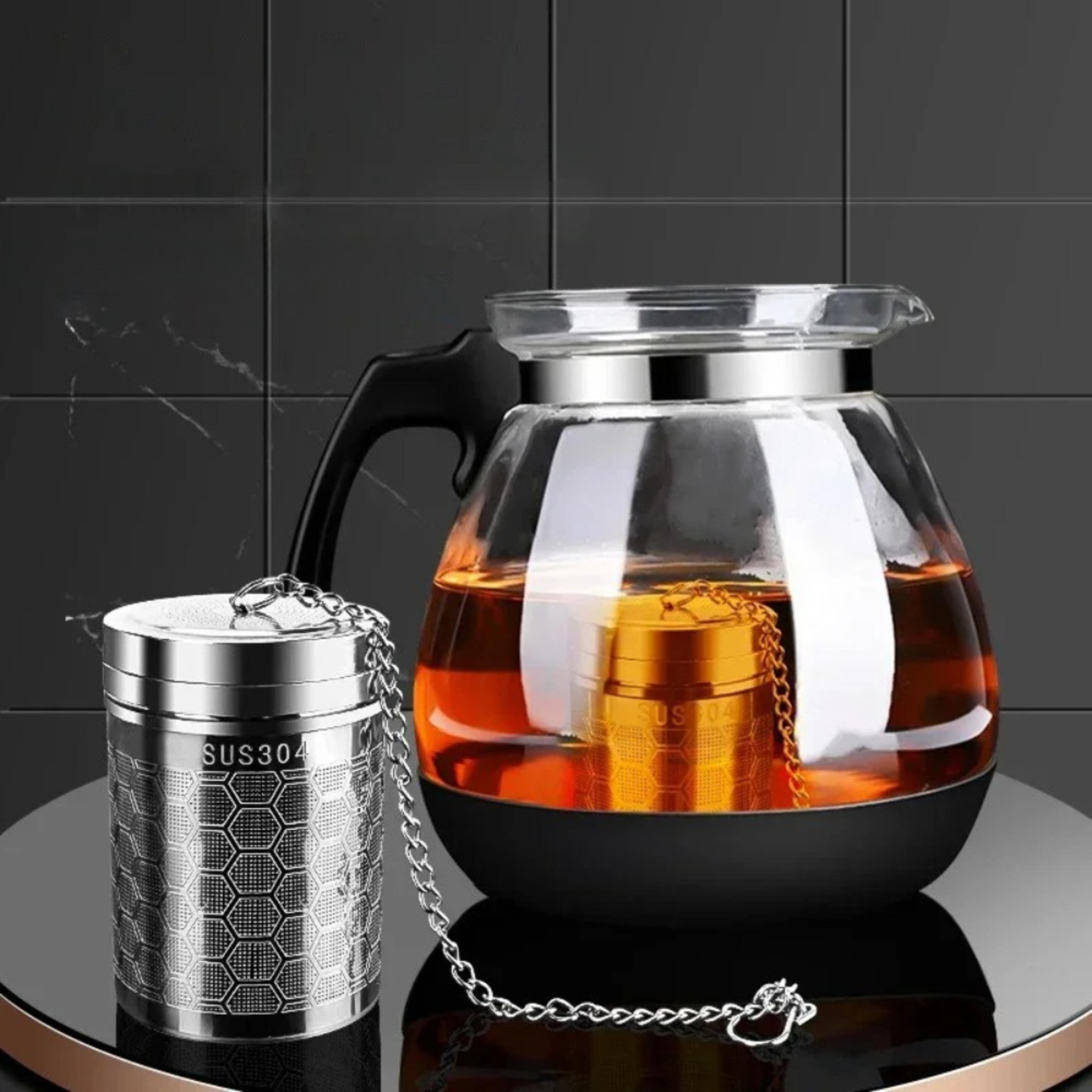 premium stainless steel tea infuser fine mesh strainer for loose leaf tea & spice