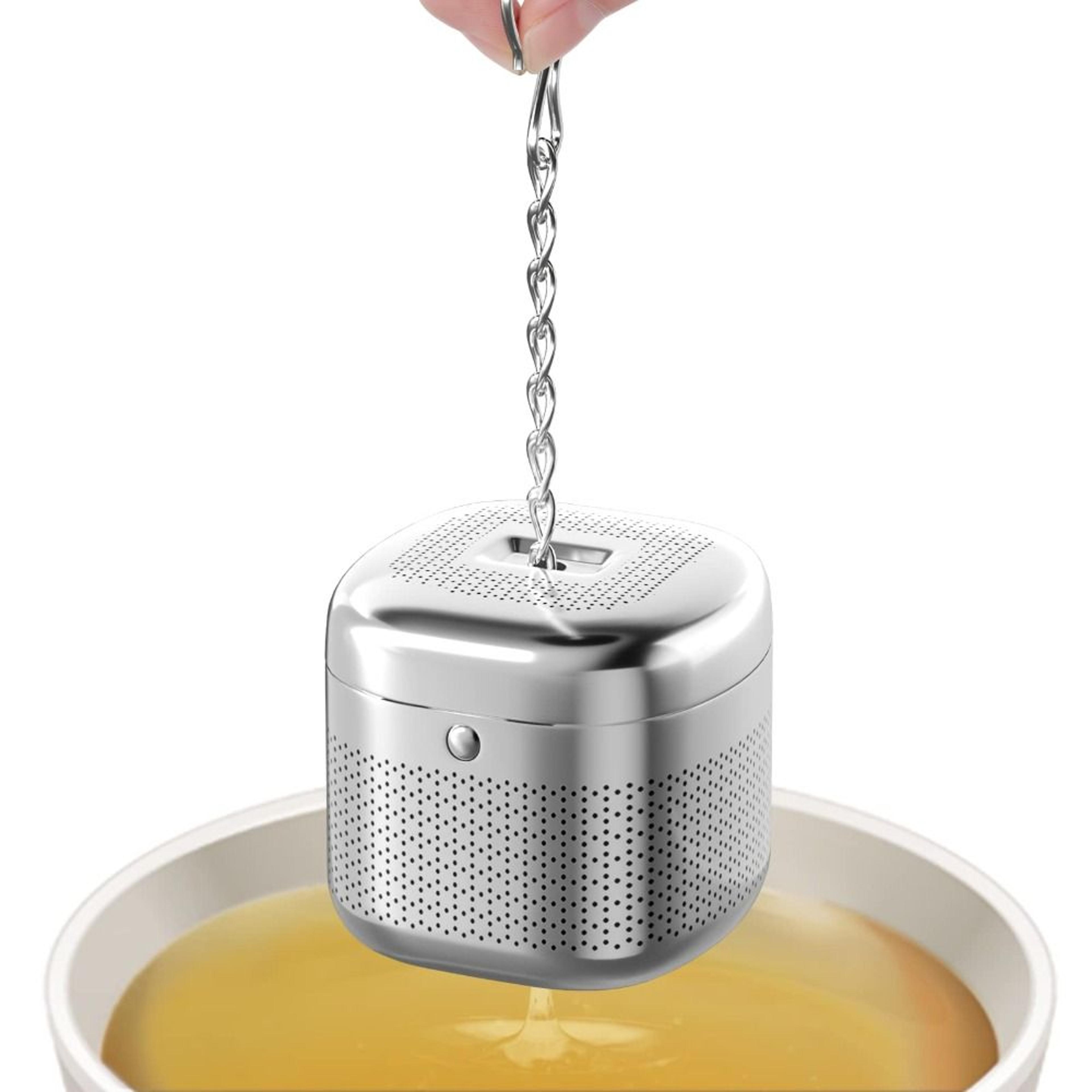 premium stainless steel loose leaf tea infuser ball with extra fine mesh steeper strainer