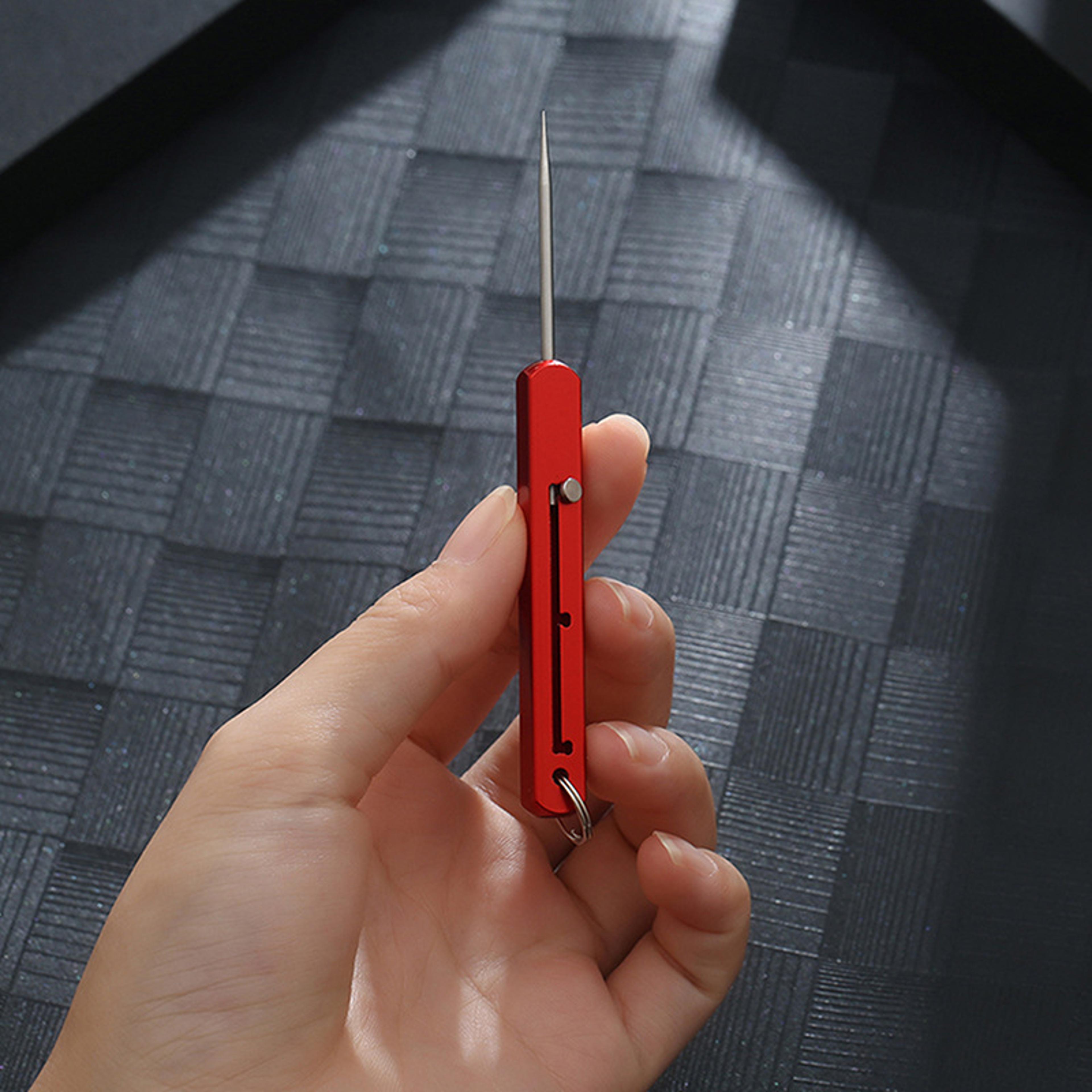 titanium edc retractable toothpick keychain portable durable alloy everyday carry pick