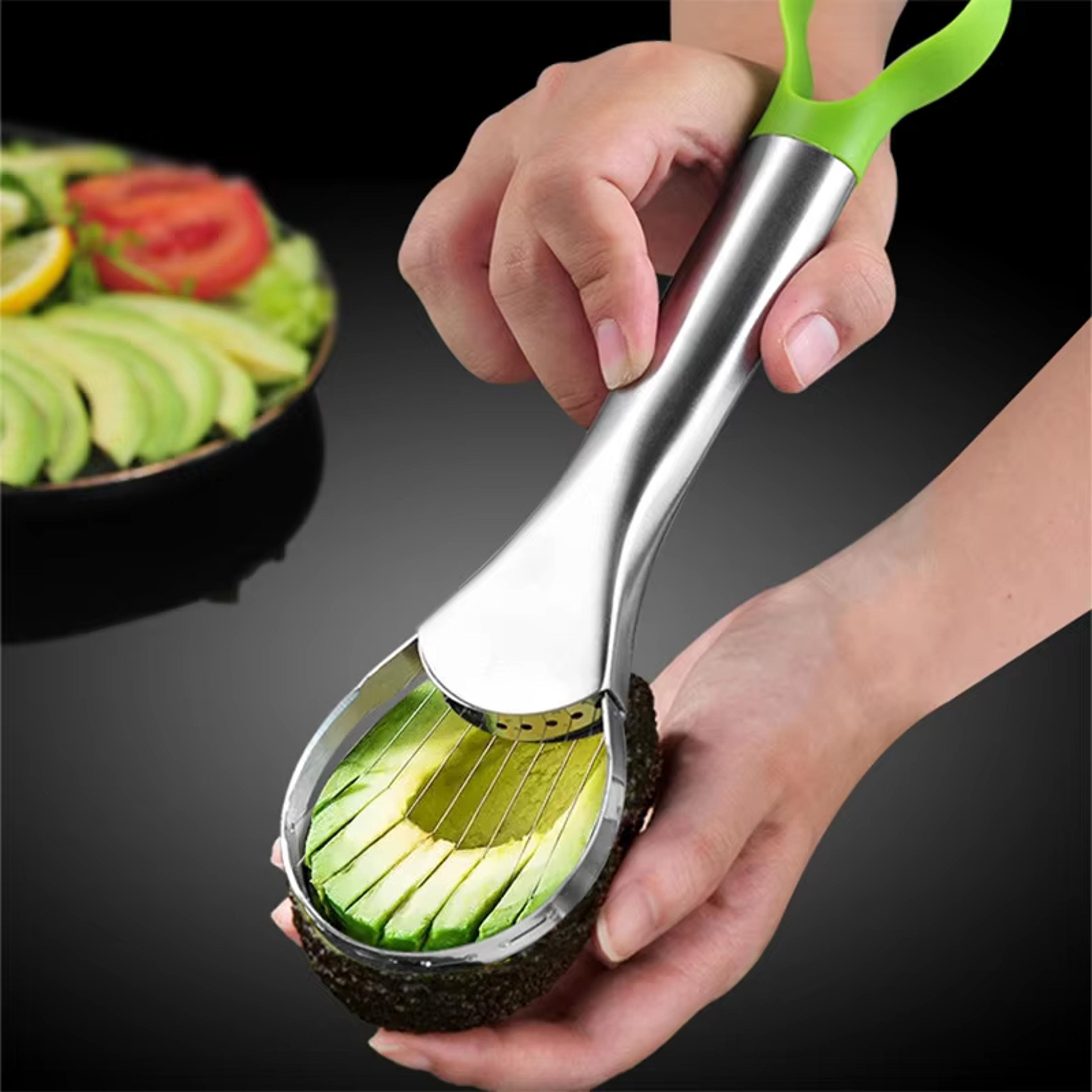 stainless steel avocado slicer and fruit peeler
