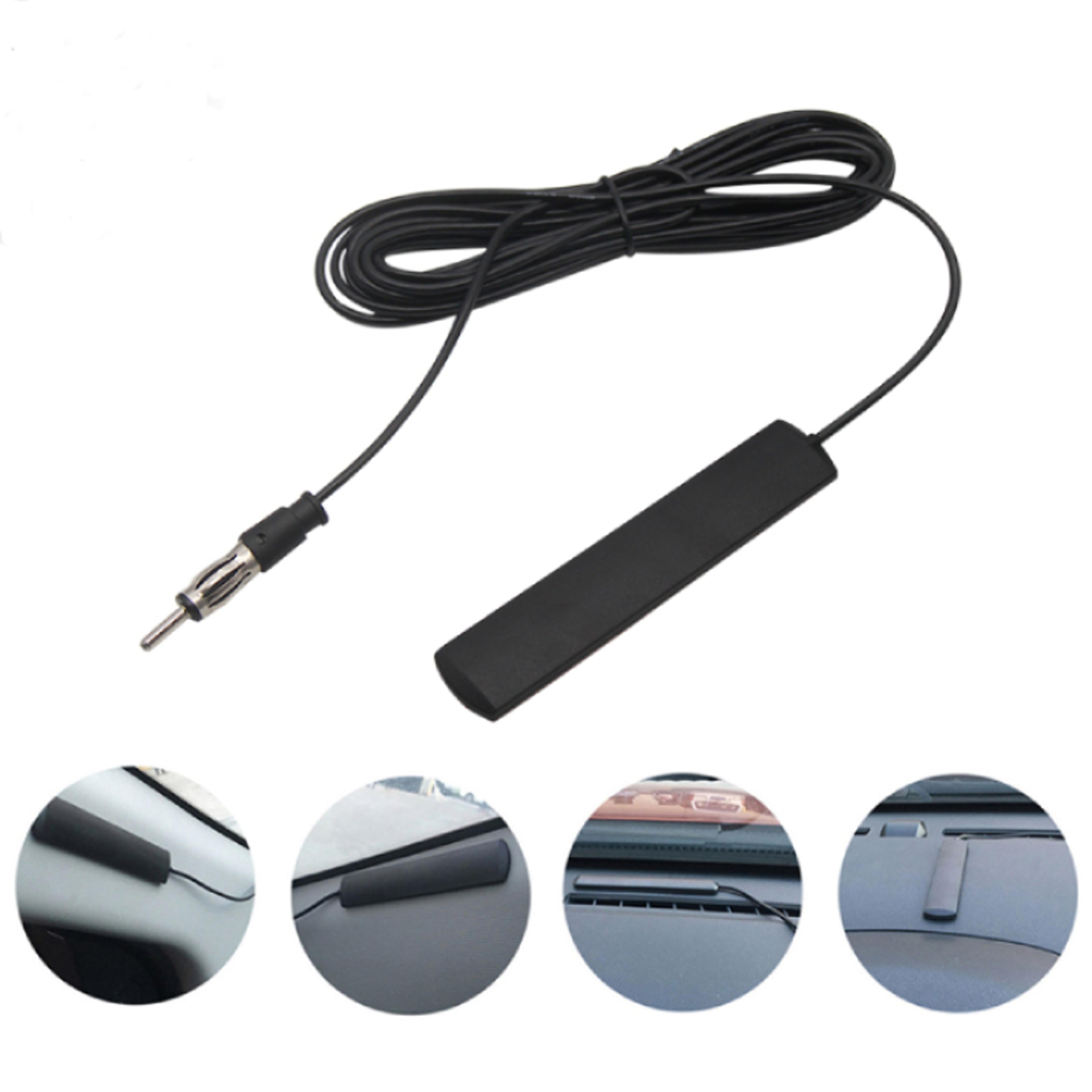universal car fm antenna amplifier with cable for clearer radio reception