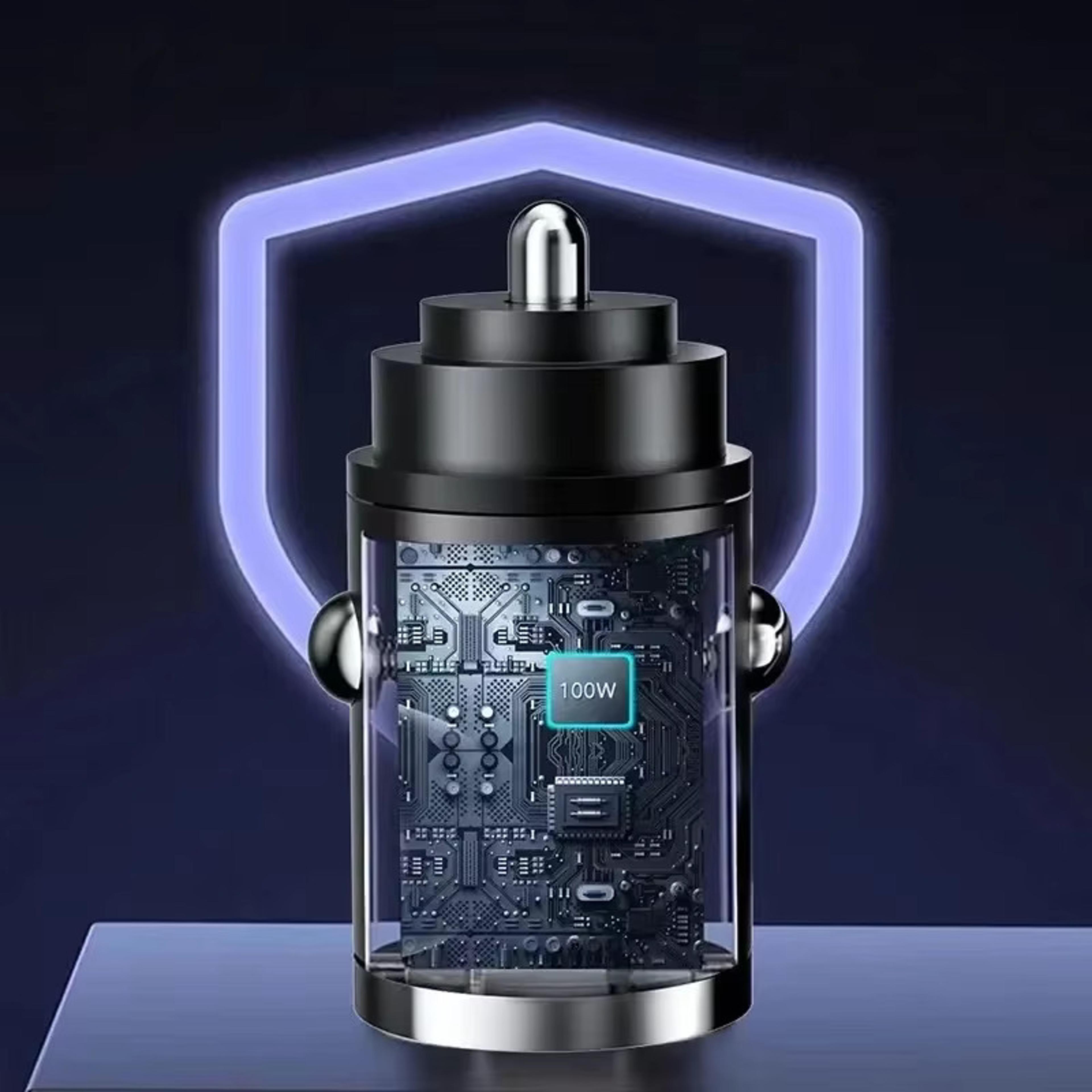 usb c fast car charger with dual ports and mini design