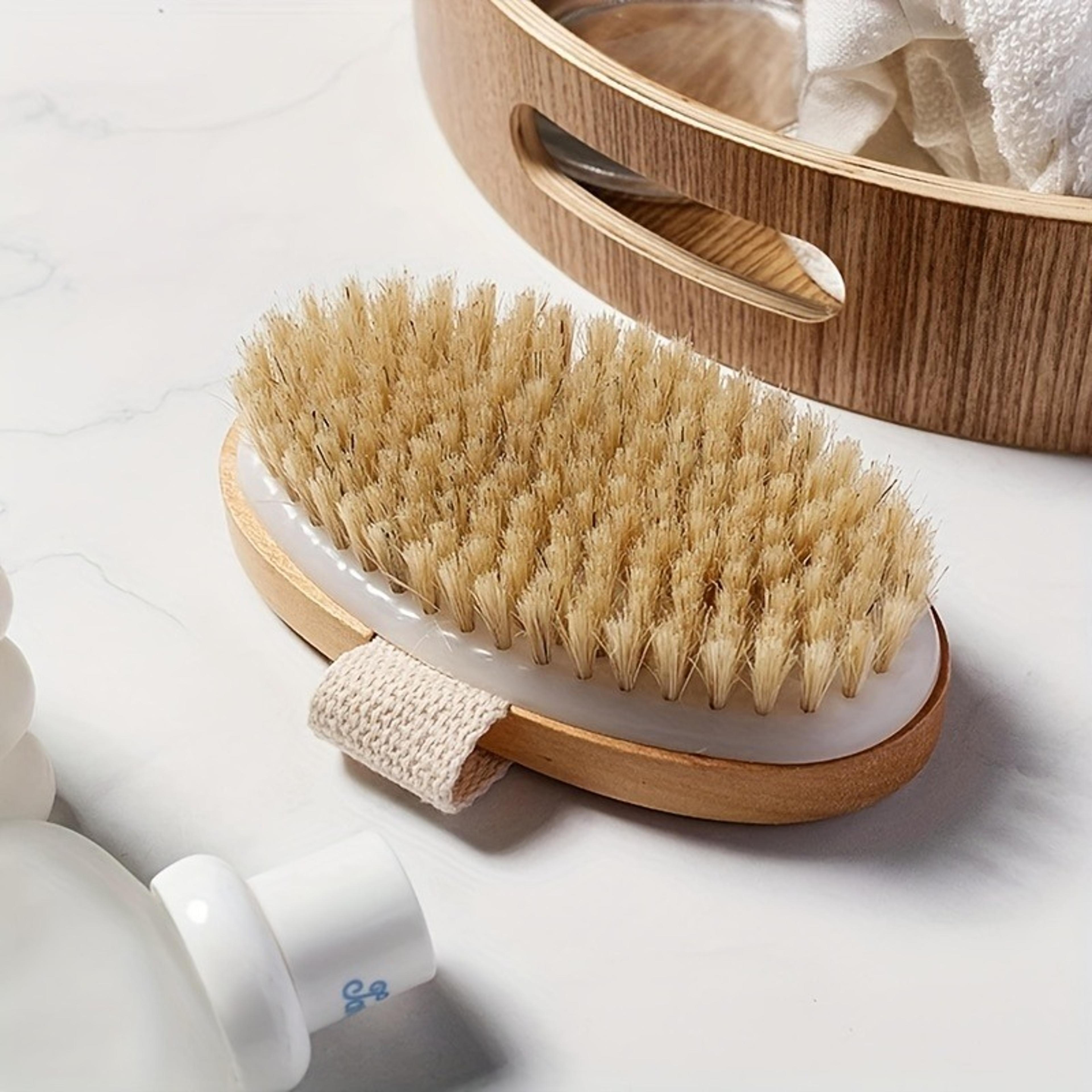 radiant touch natural bristle dry body brush and bath massagers