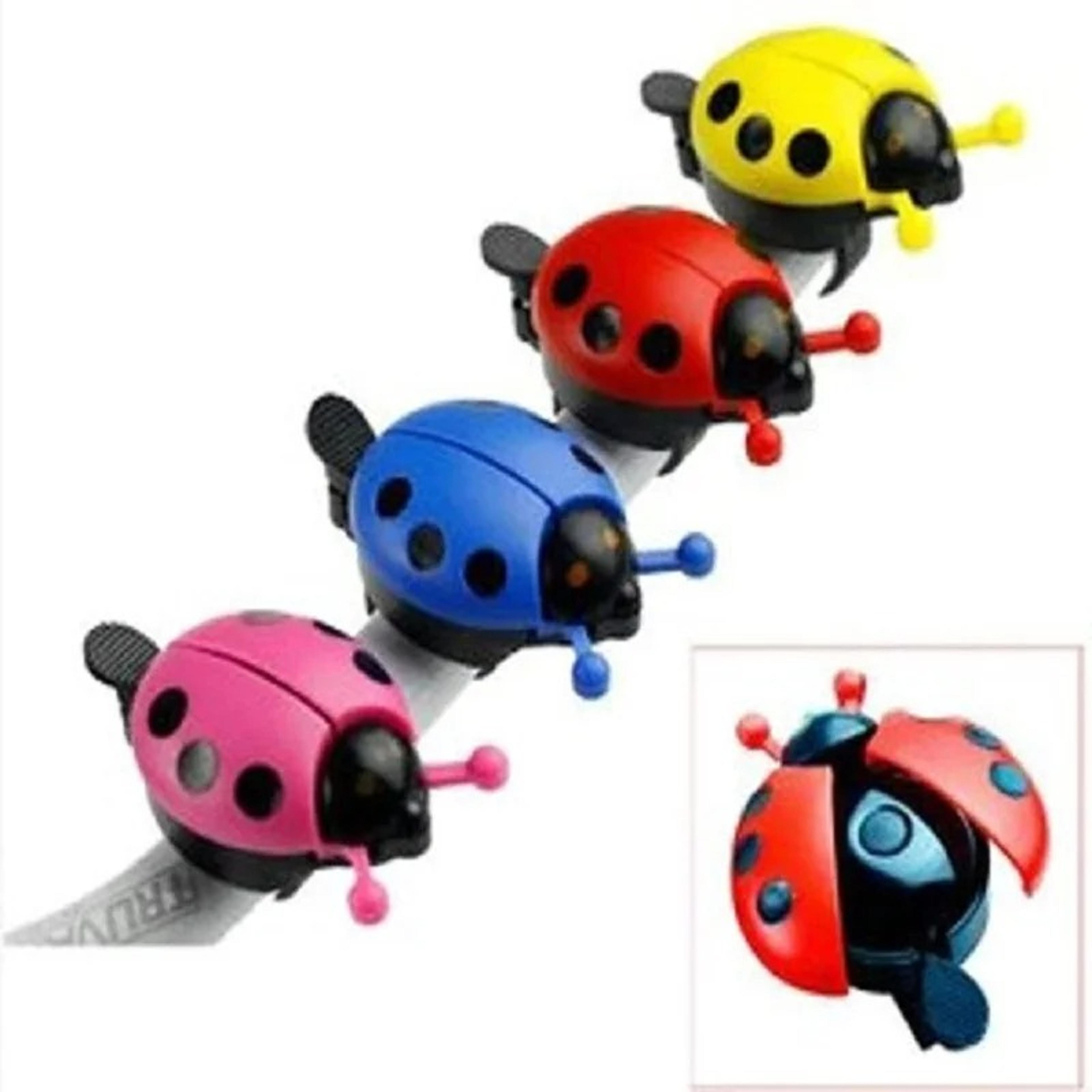 ladybug kids bike bell easy press bell for bicycles balance bikes and scooters