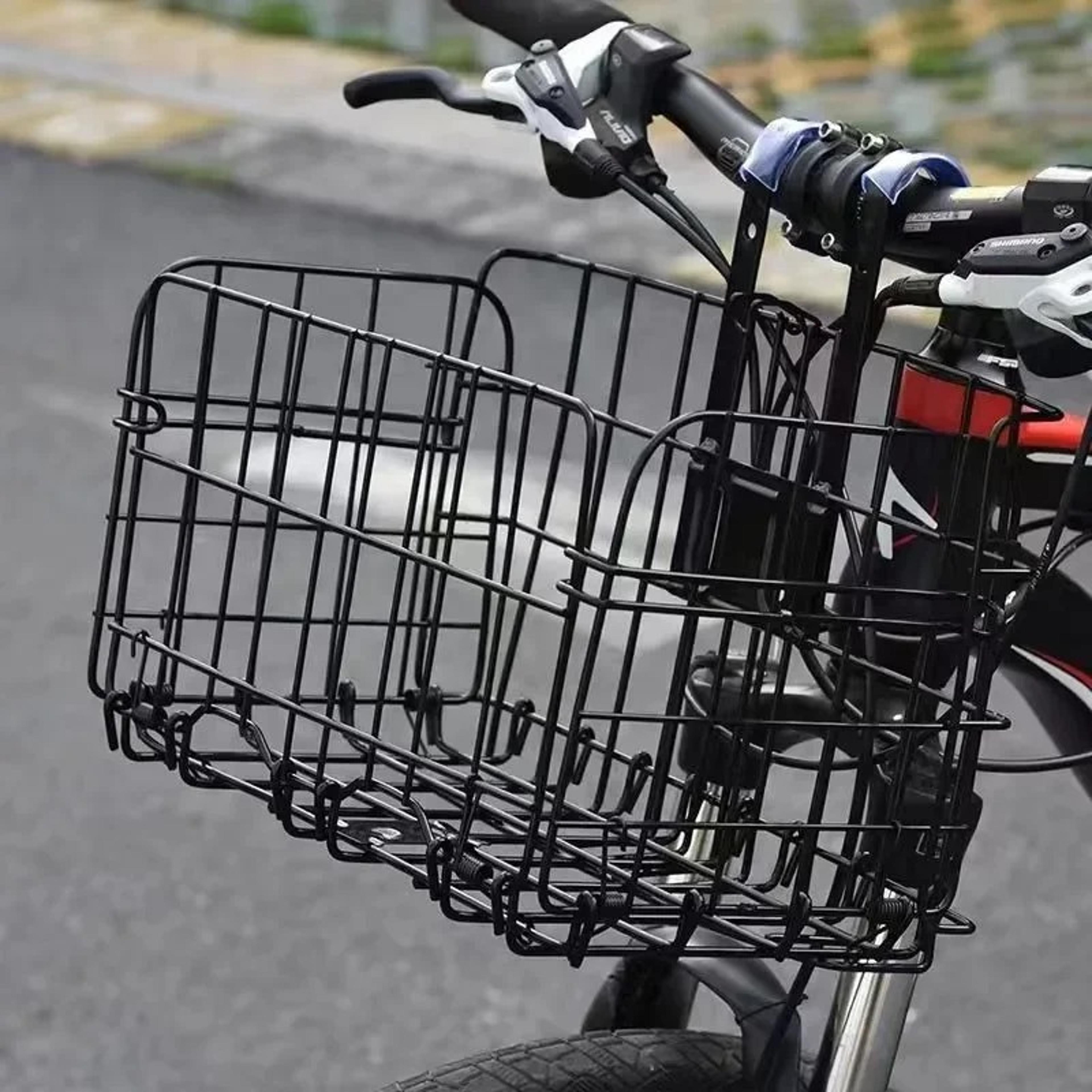 foldable bike basket for front or rear cargo storage