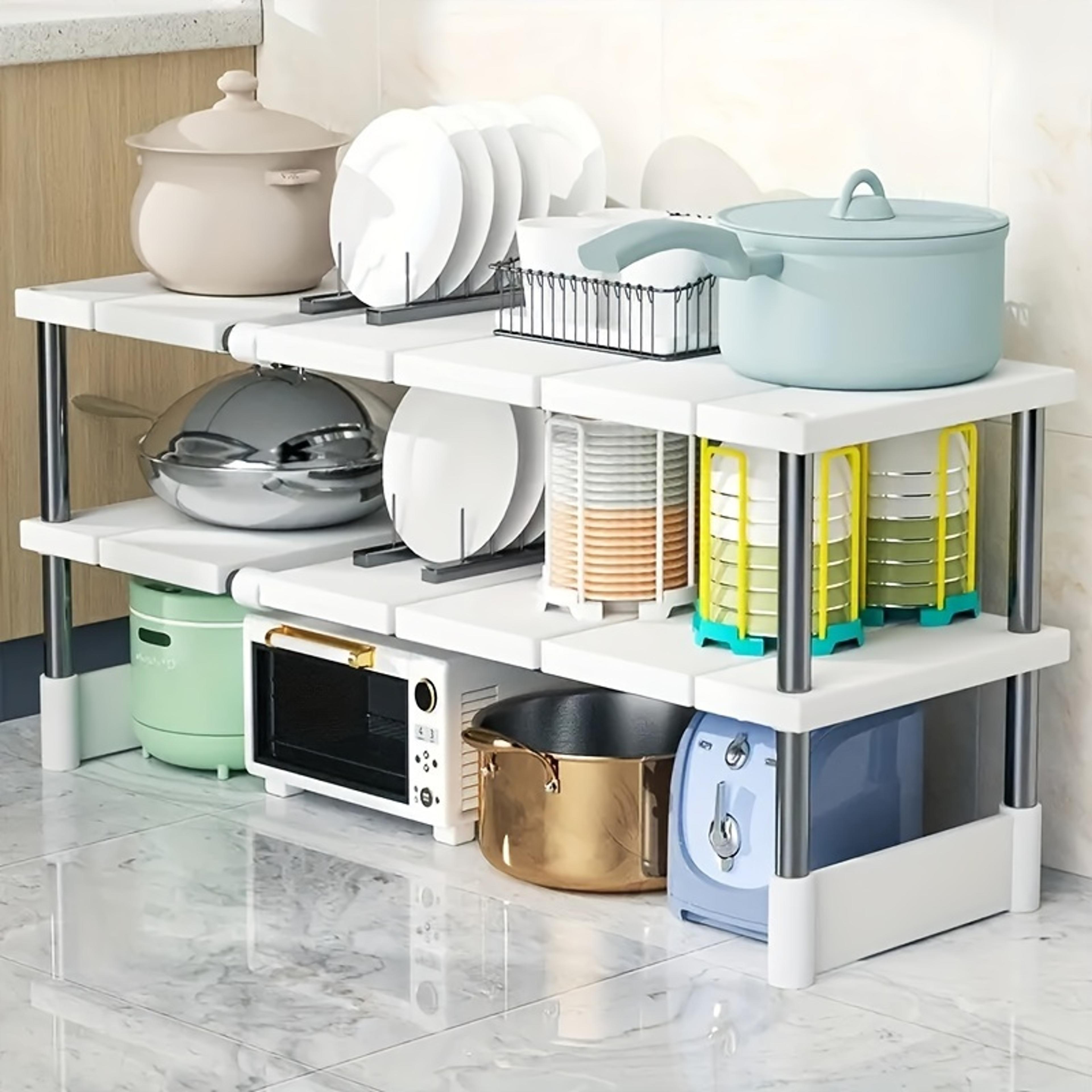 adjustable under sink organizer expandable cabinet storage rack