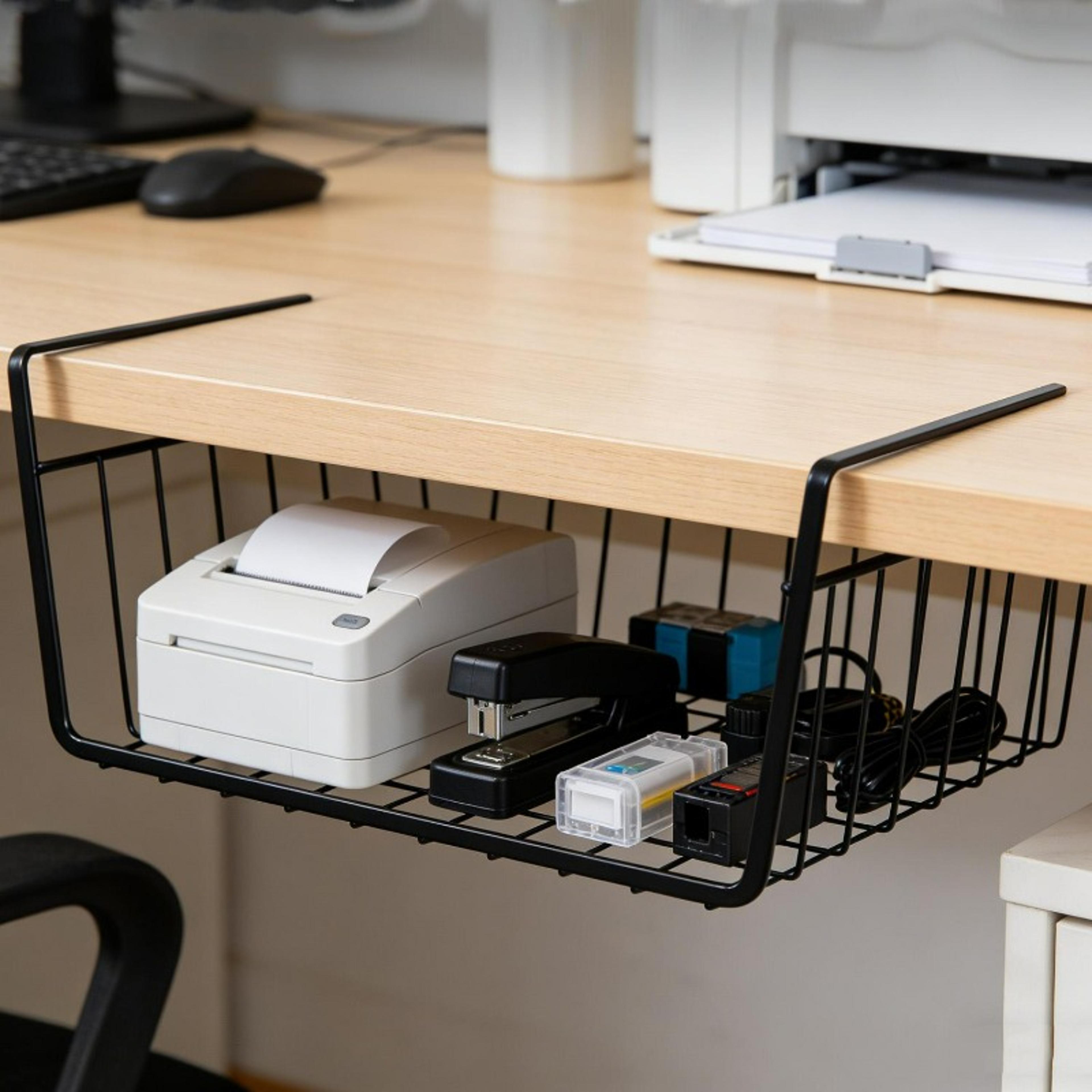 under shelf storage basket iron hanging mesh organizer for kitchen and closet