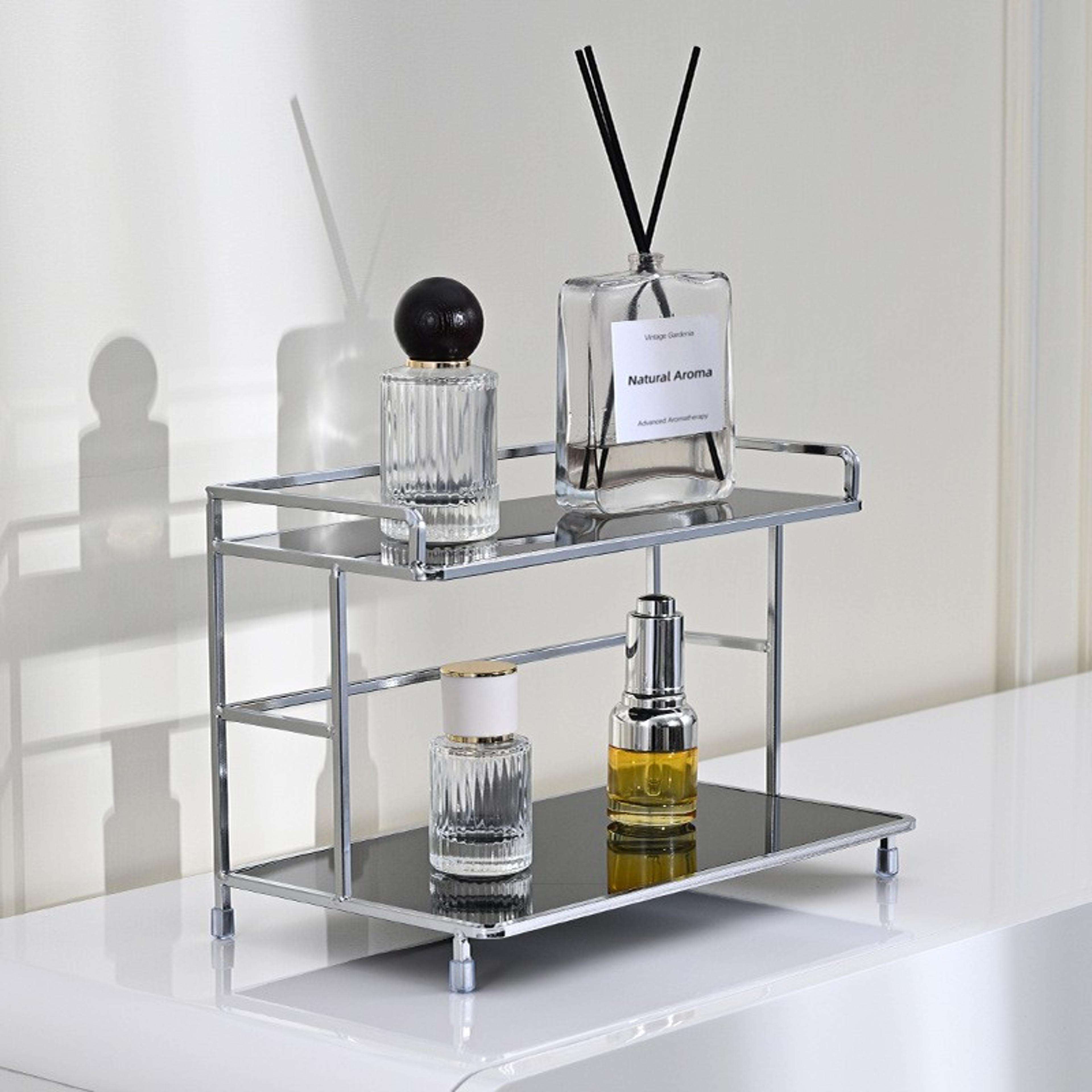metal desktop organizer storage rack for cups cosmetics and countertops