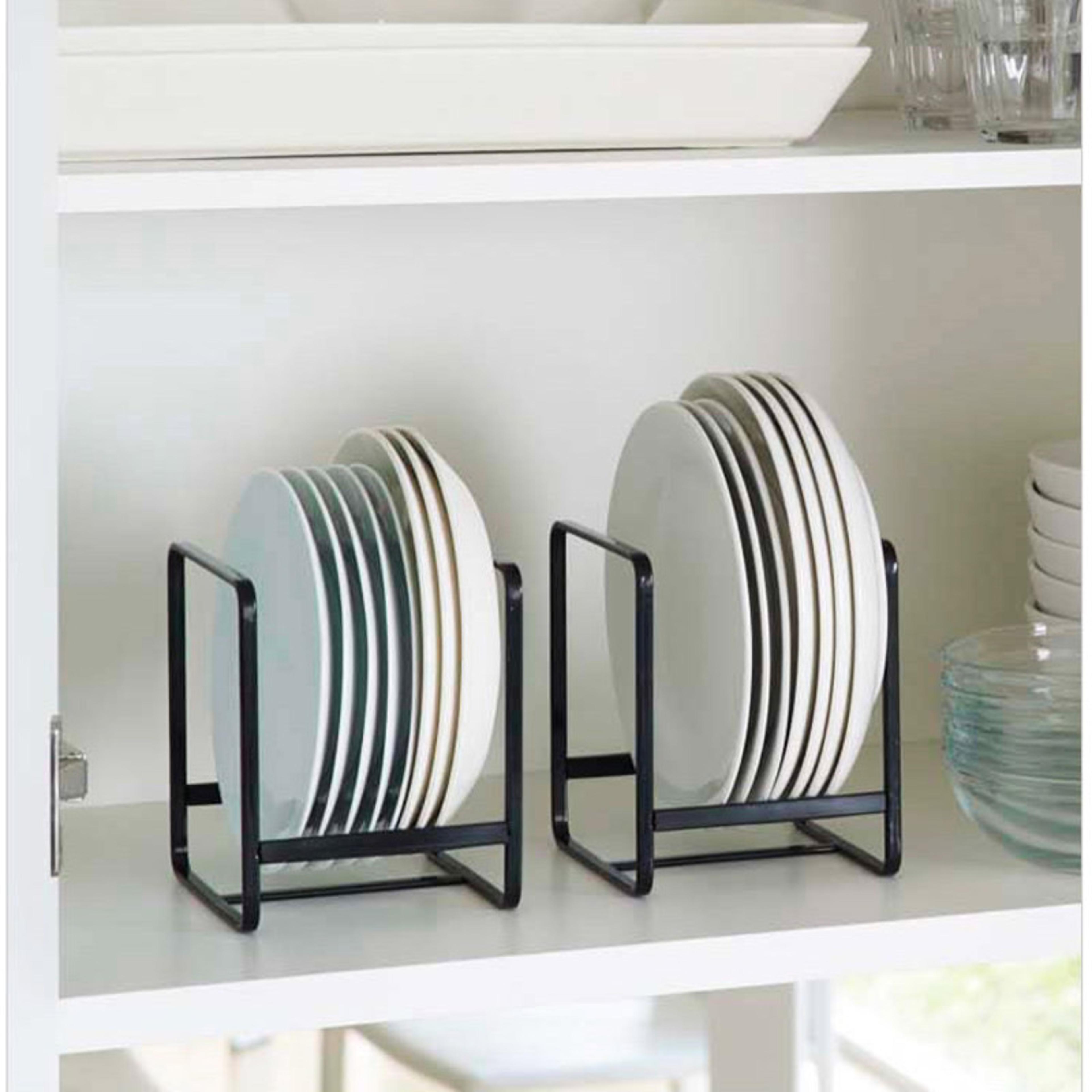 space saving plate organizer rack for cabinet countertop and drawer