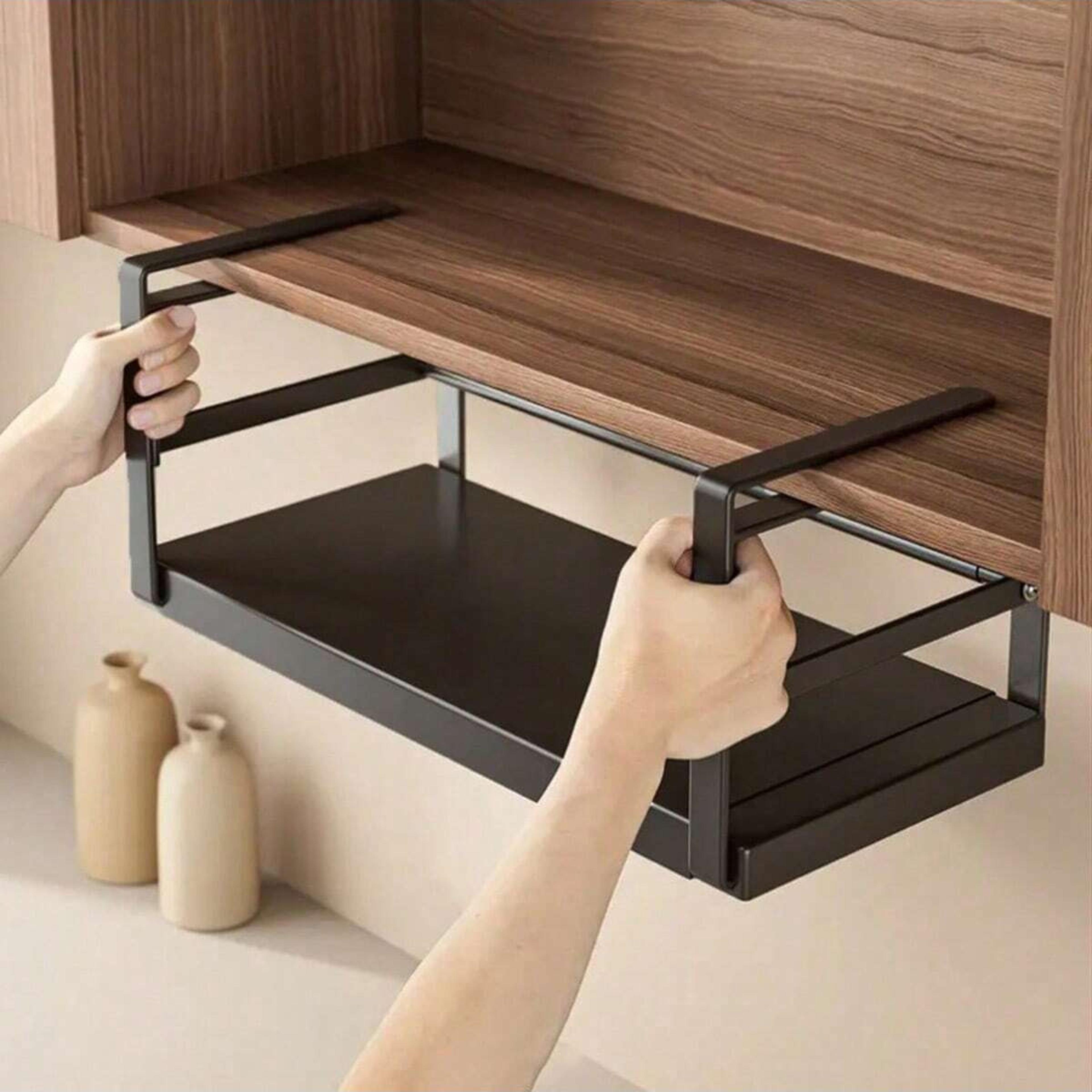 space saving expandable cabinet shelf and under cabinet shelf organizer