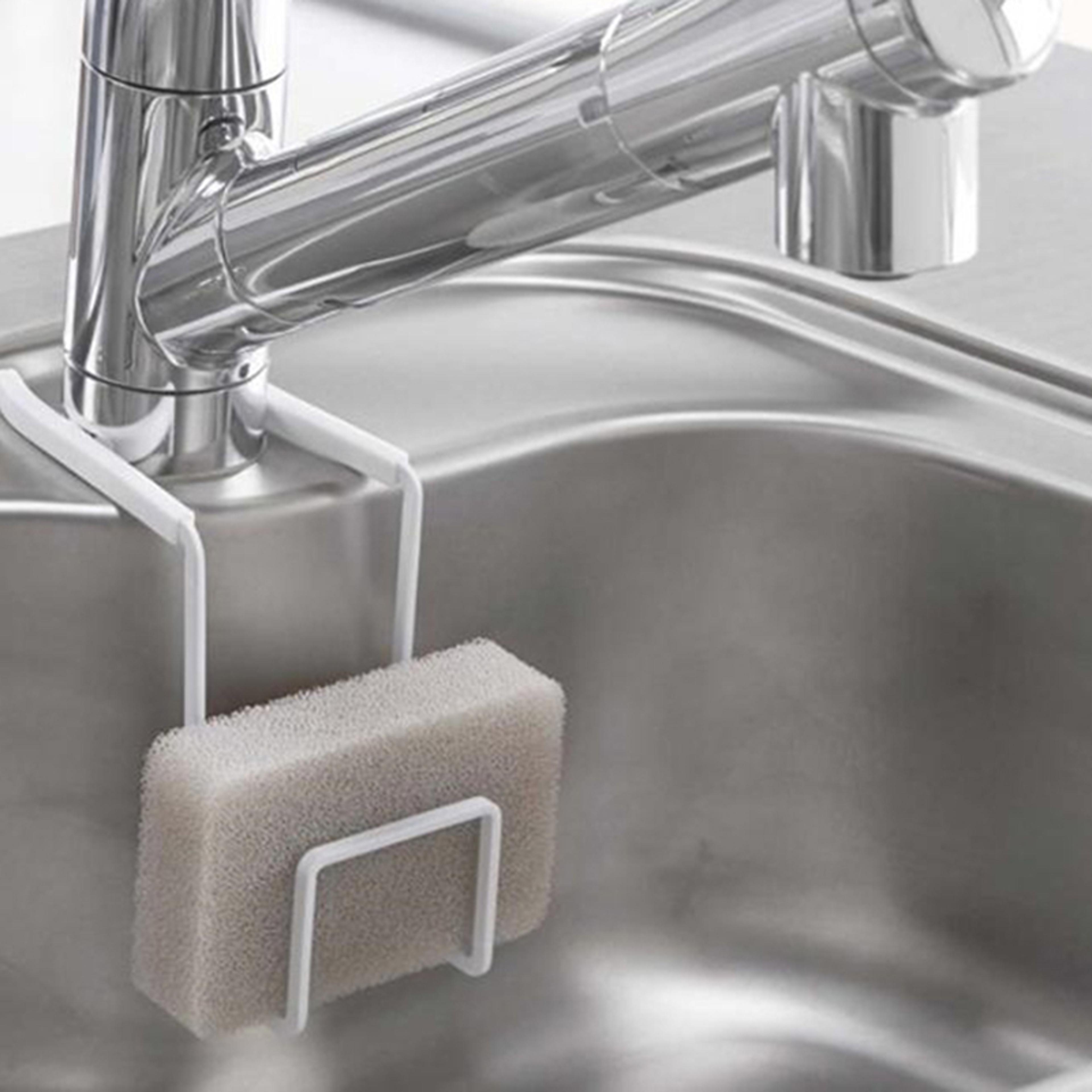 space saving metal sink caddy sponge holder faucet rack