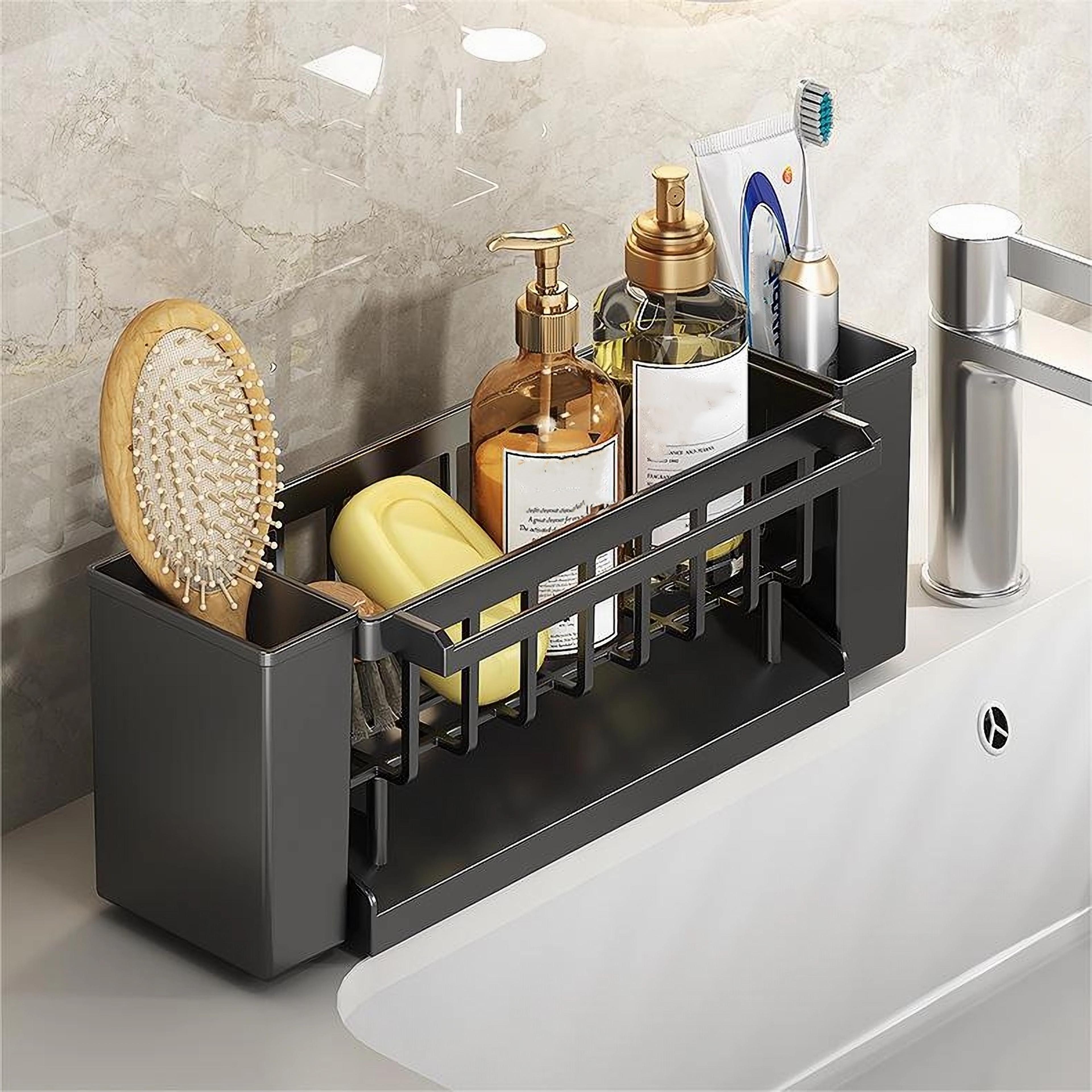 expandable stainless steel over sink drain basket and dish drying racks
