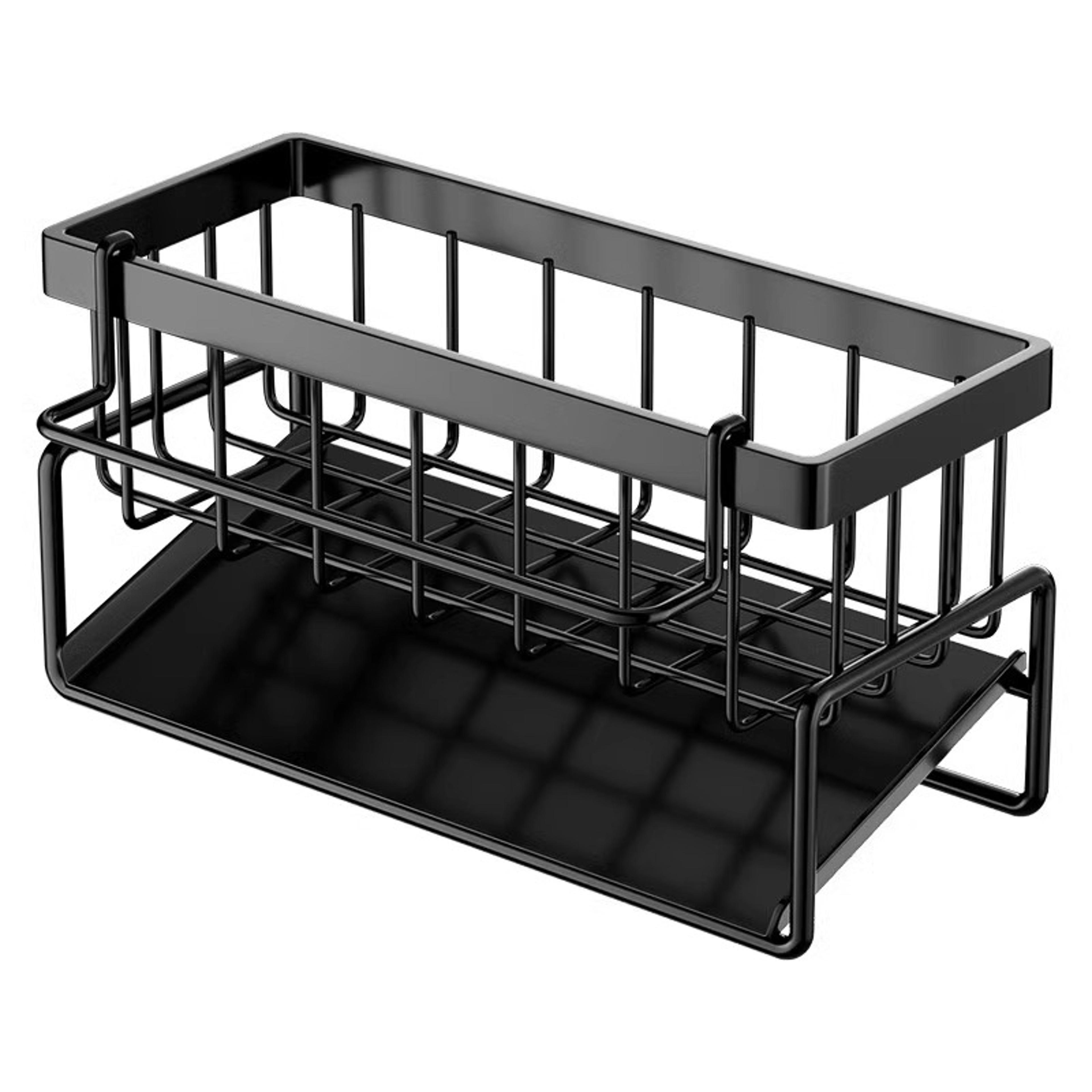 kitchen sink organizer sponge holder with drain basket and dishcloth holder