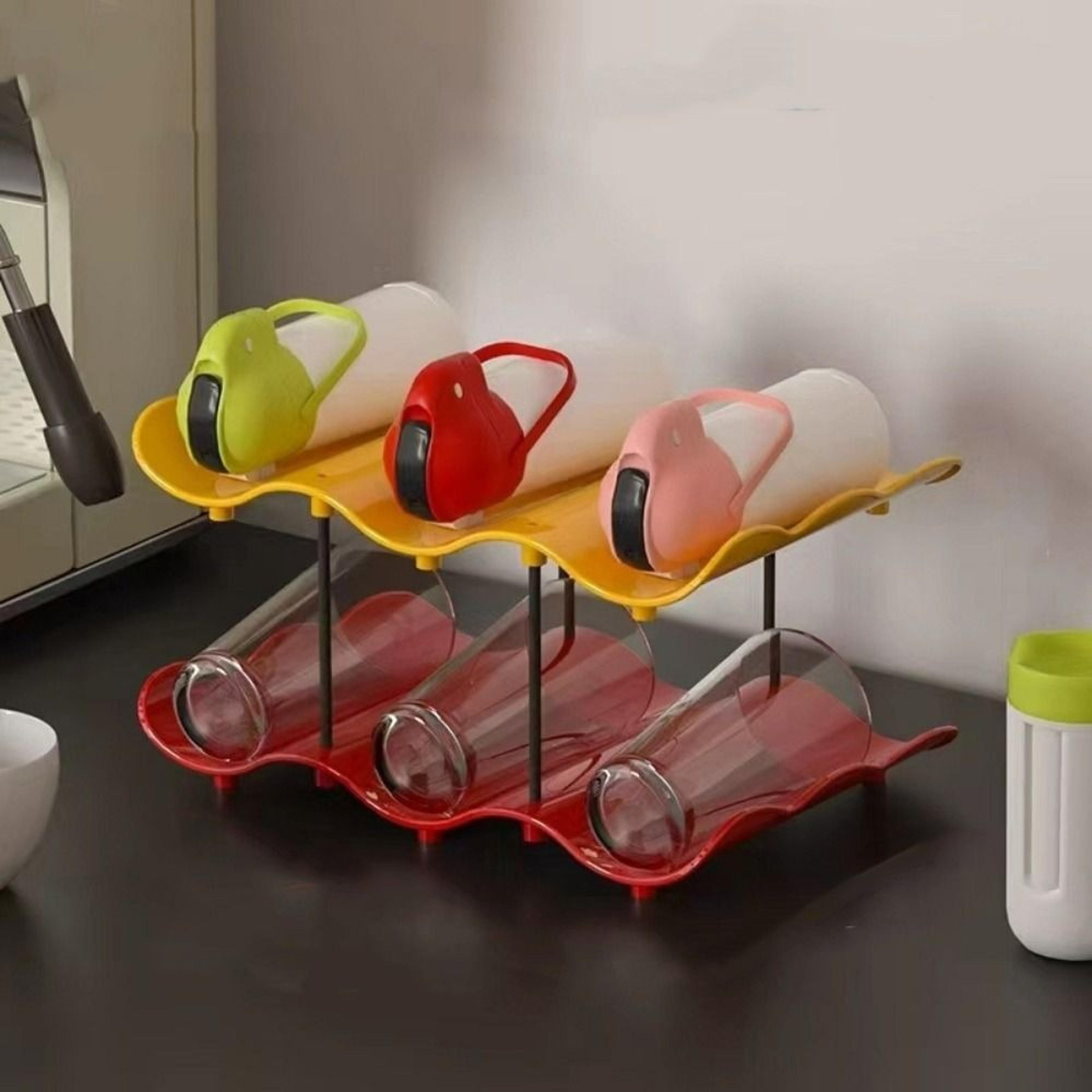 stackable water bottle organizer space saving cup storage rack