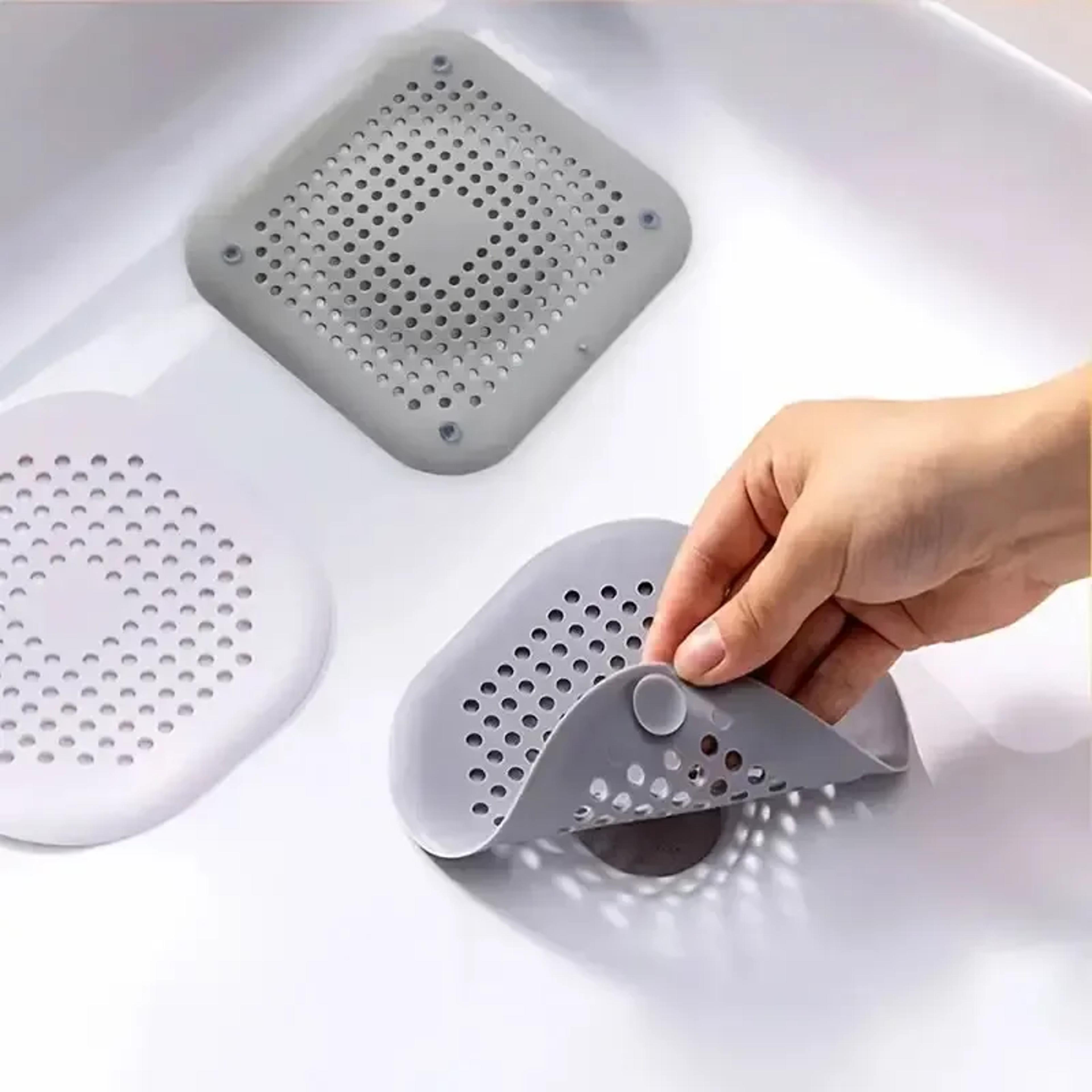 silicone shower drain hair catcher and sink strainer anti clog drain cover