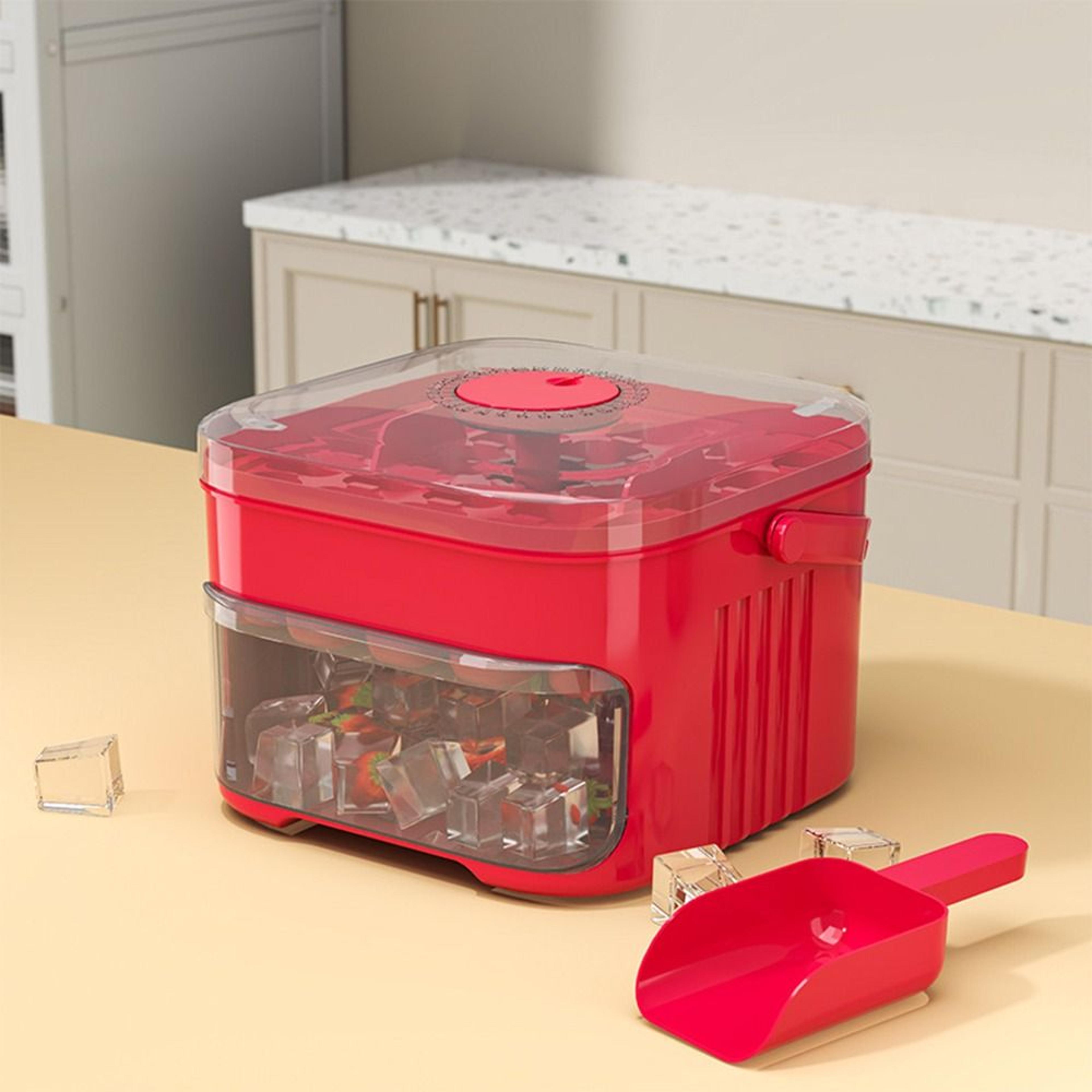 cube easy release ice cube tray with lid and storage bin