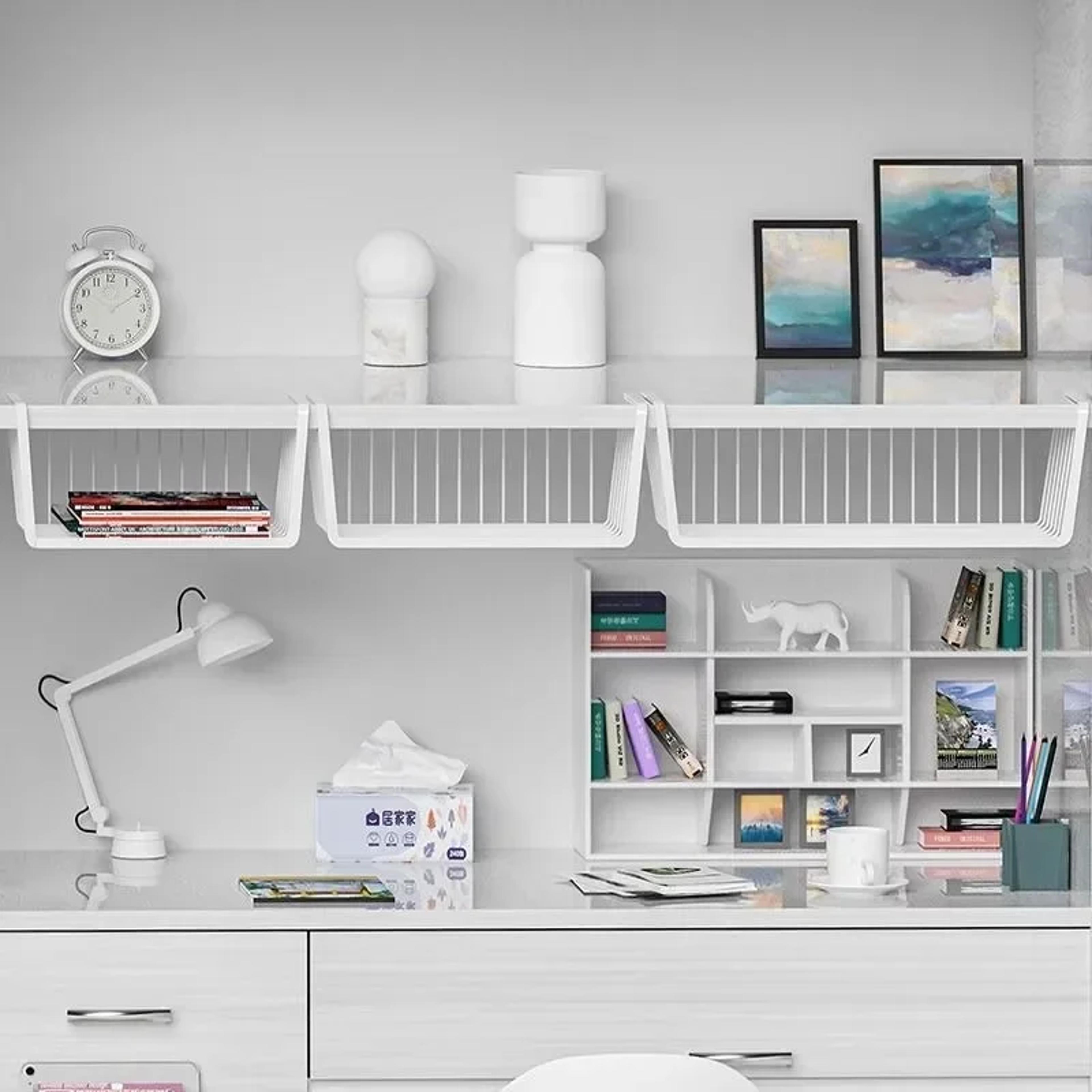 under shelf hanging storage basket for kitchen closet desk and dorm