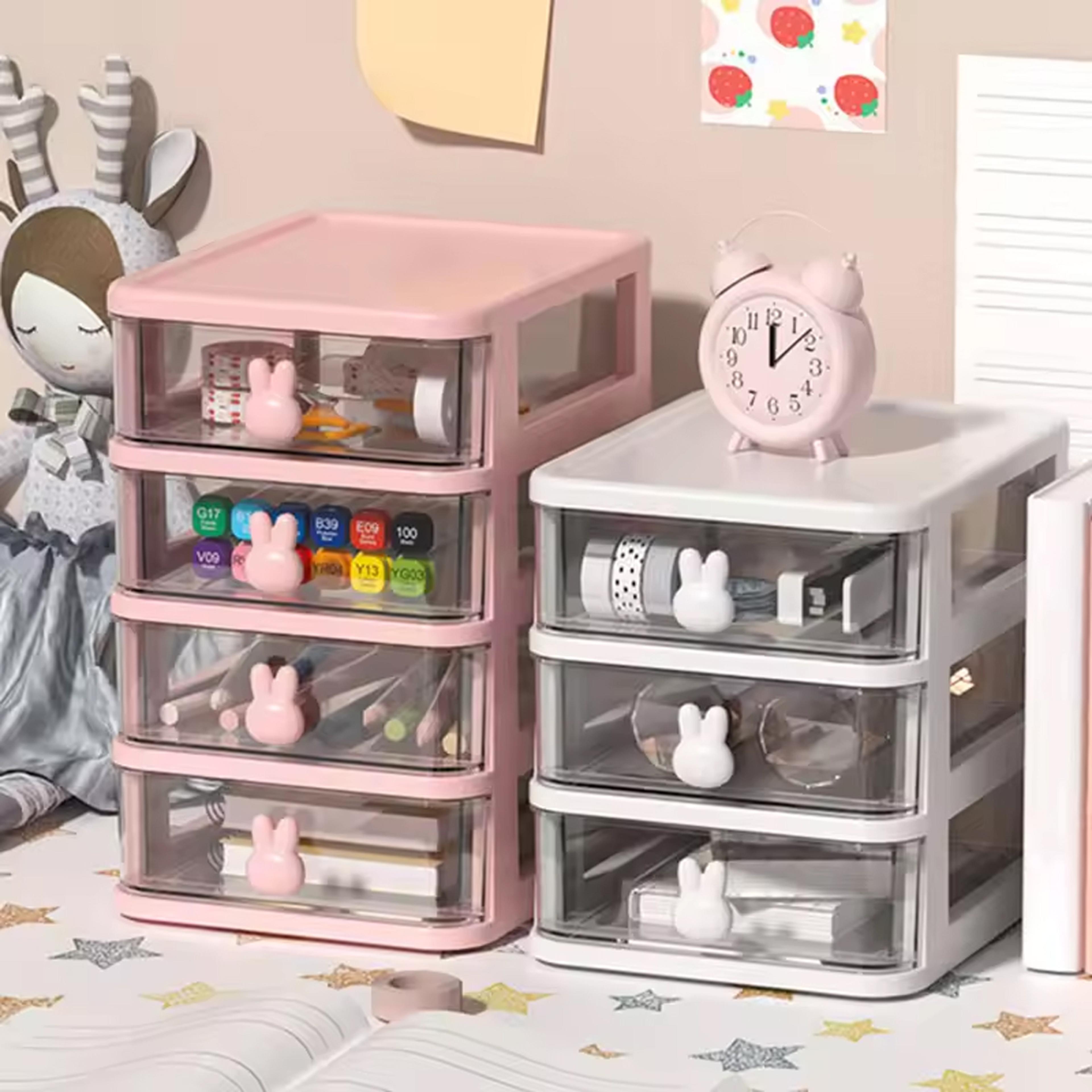 countertop makeup organizer with drawer for cosmetics and hair accessories