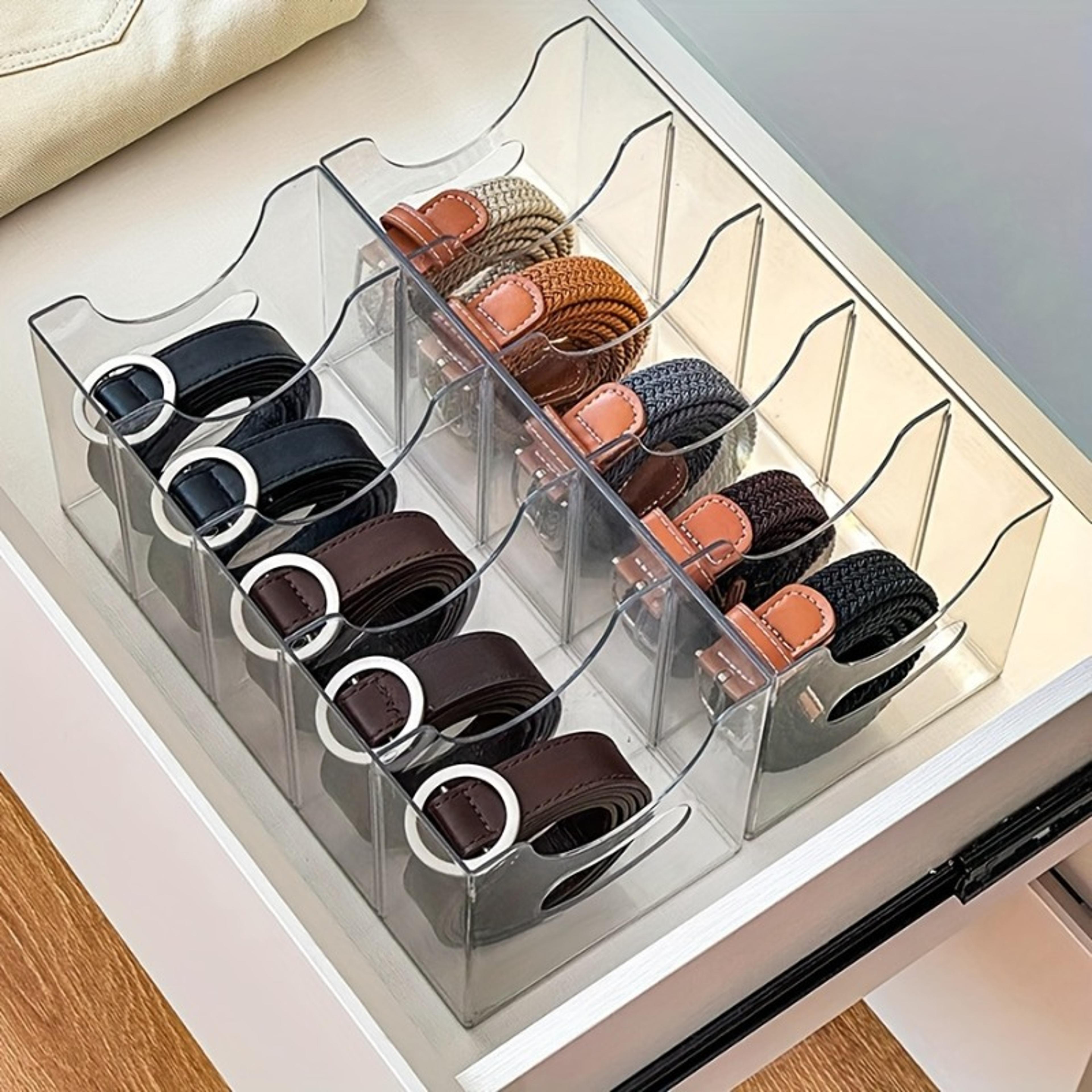 multi compartment belt tie scarf drawer organizer for wardrobe storage