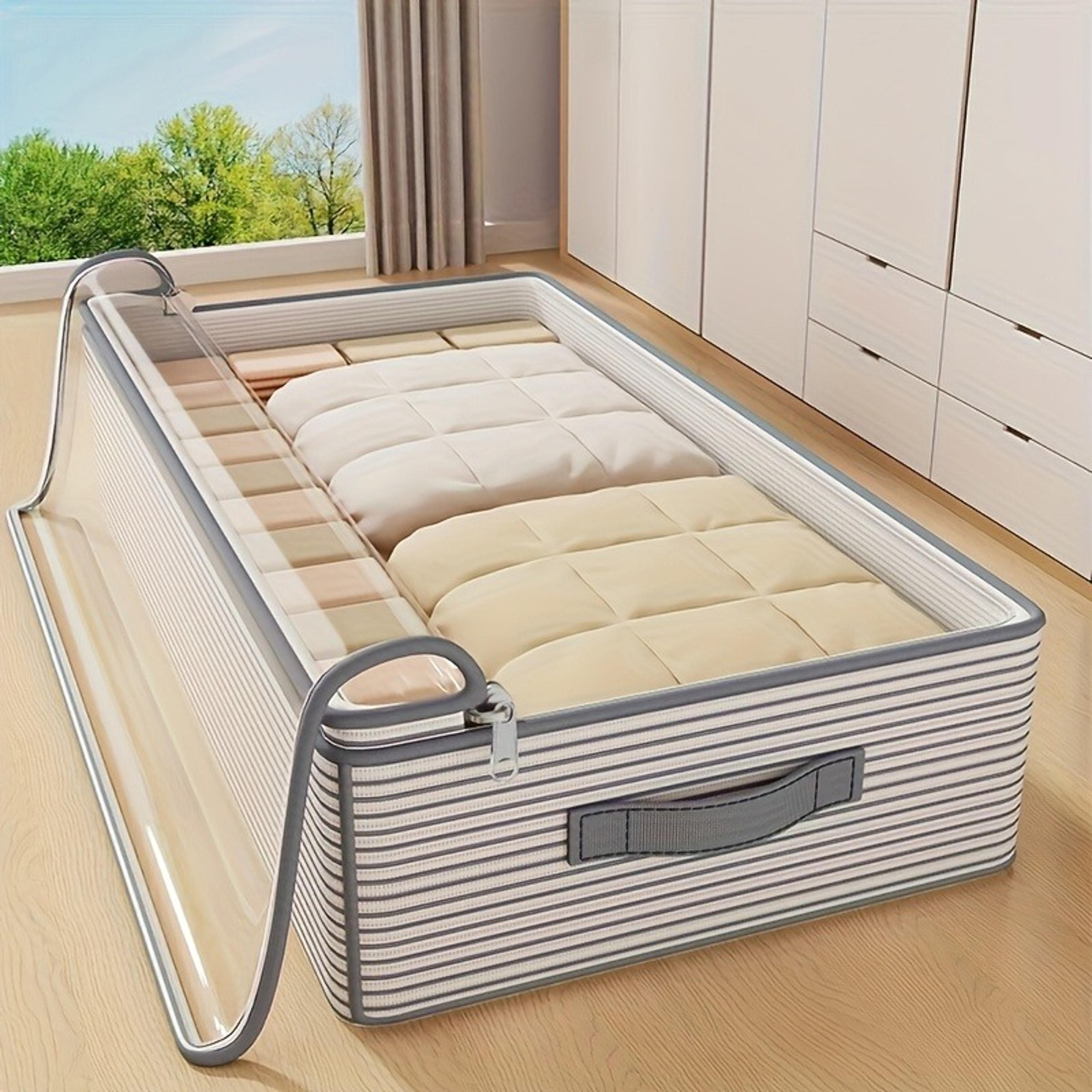 large under bed storage bag with clear window clothes and closet organizer