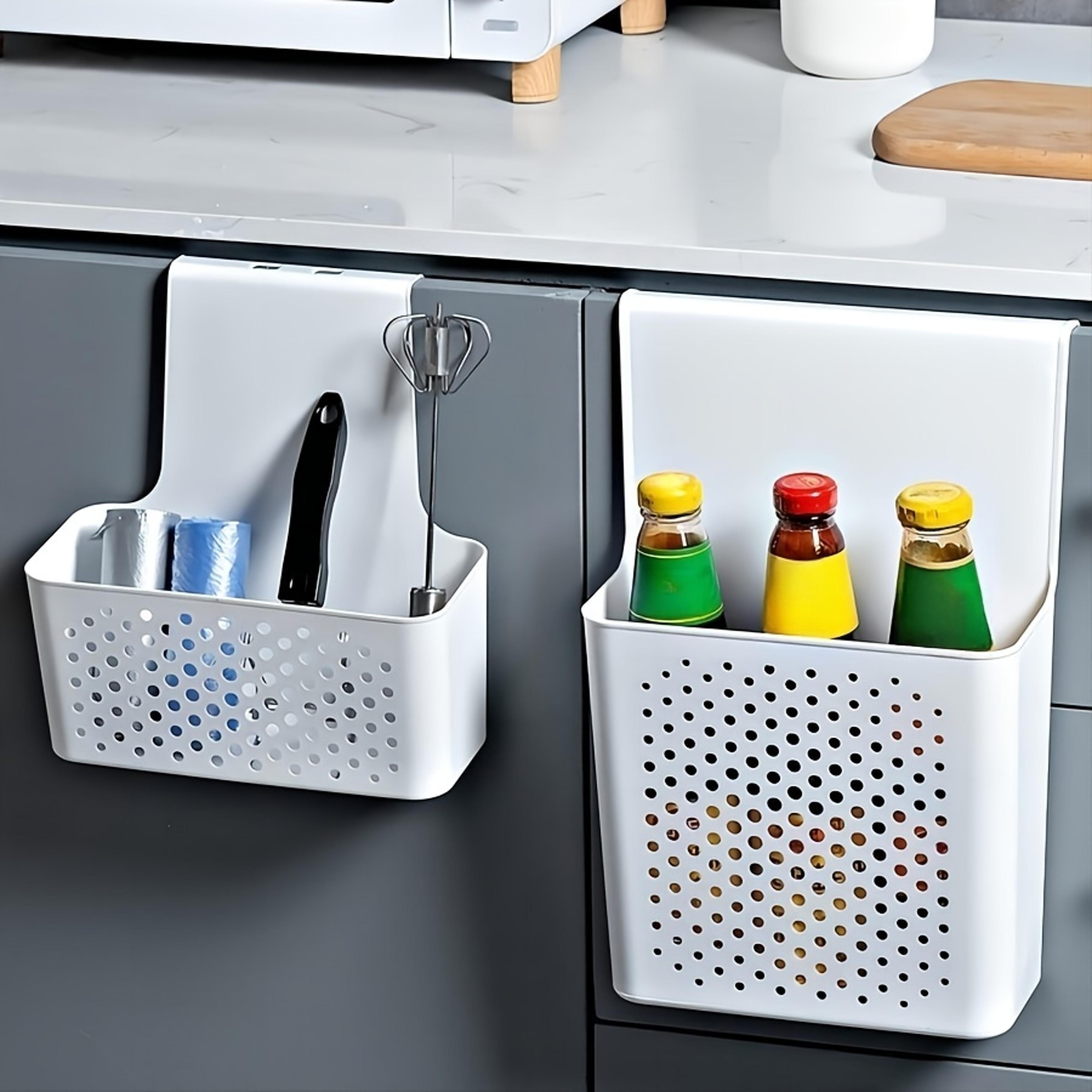over cabinet door organizer hanging kitchen storage basket rack