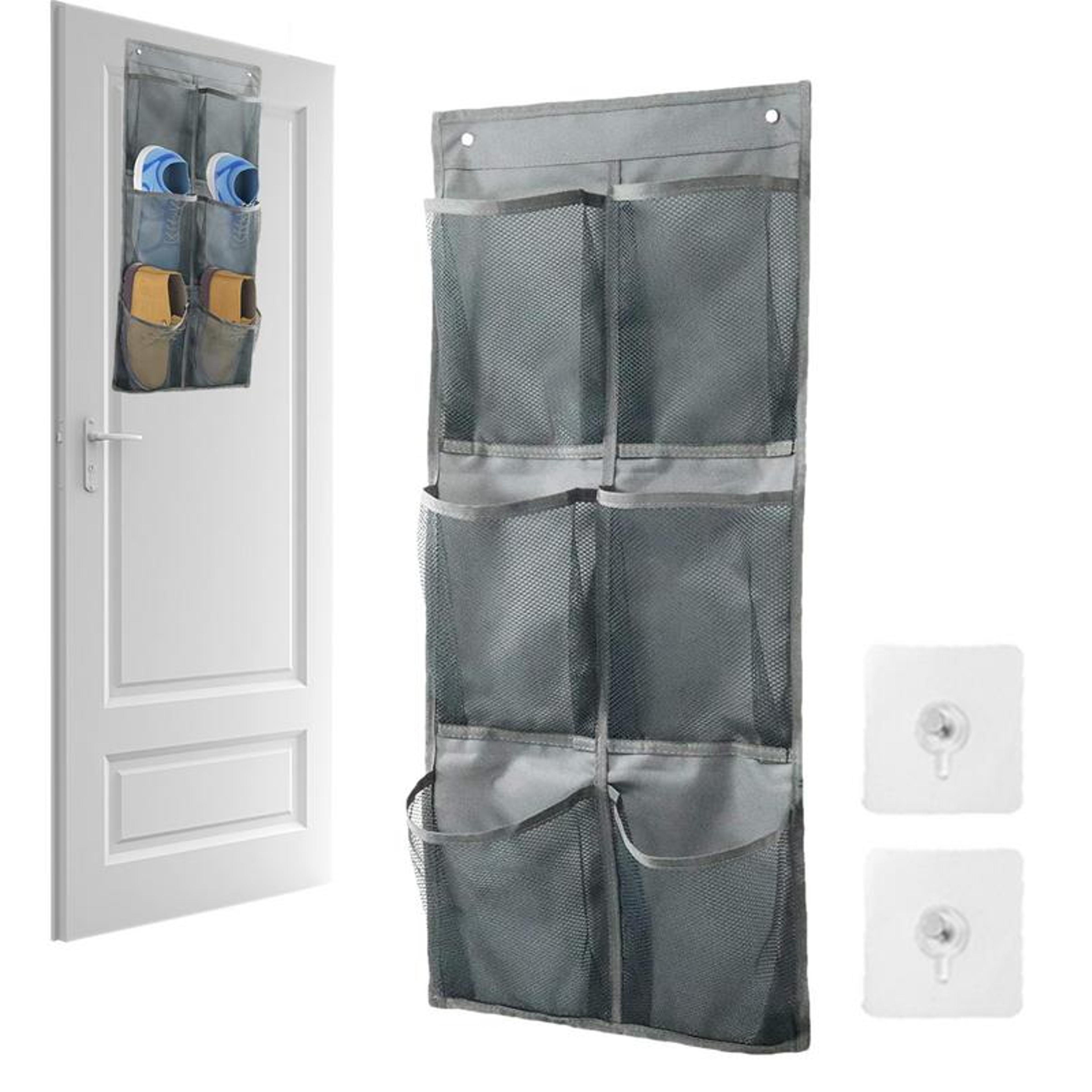 over the door shoe organizer with mesh storage pockets