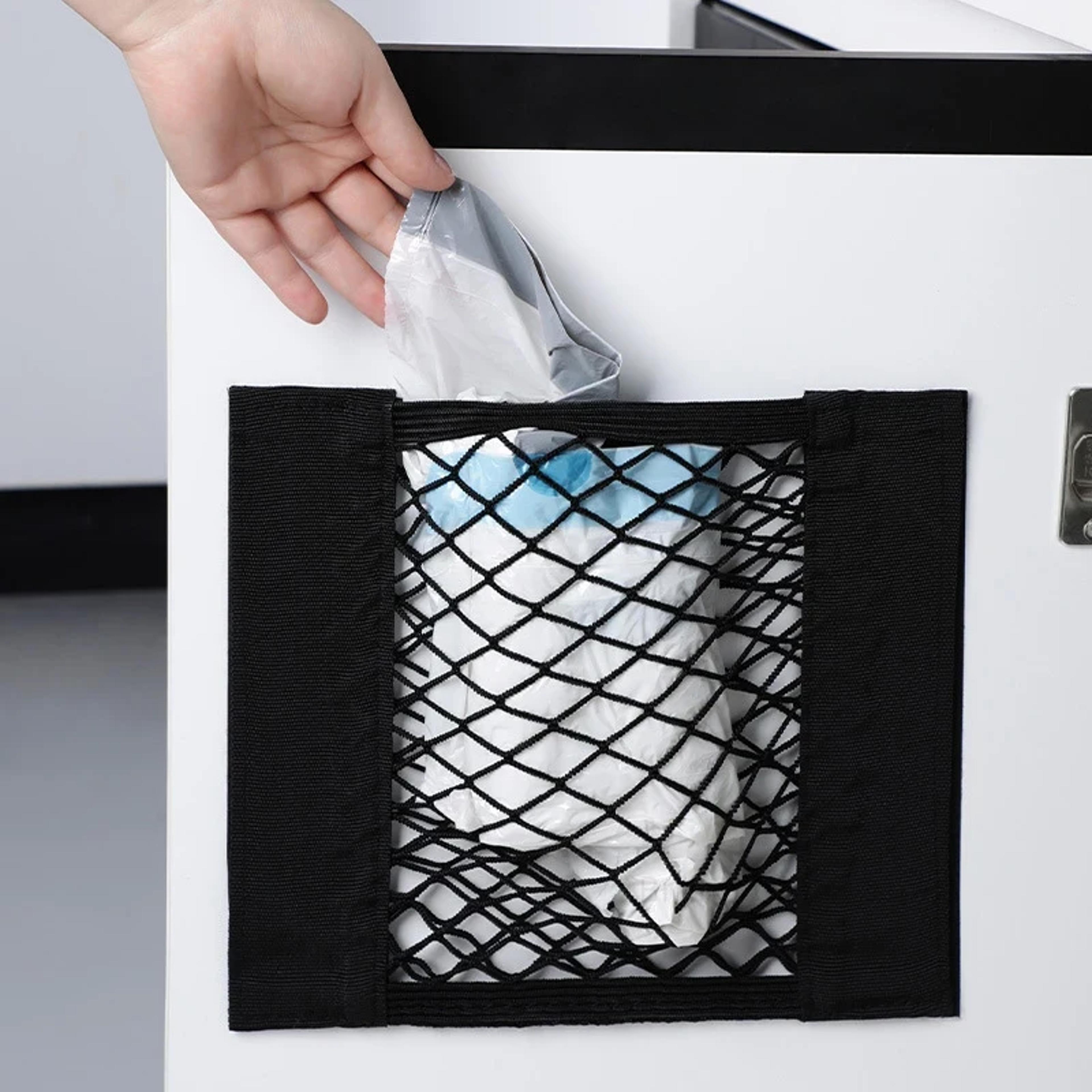adhesive elastic mesh storage pocket for car trunk and cabinet doors