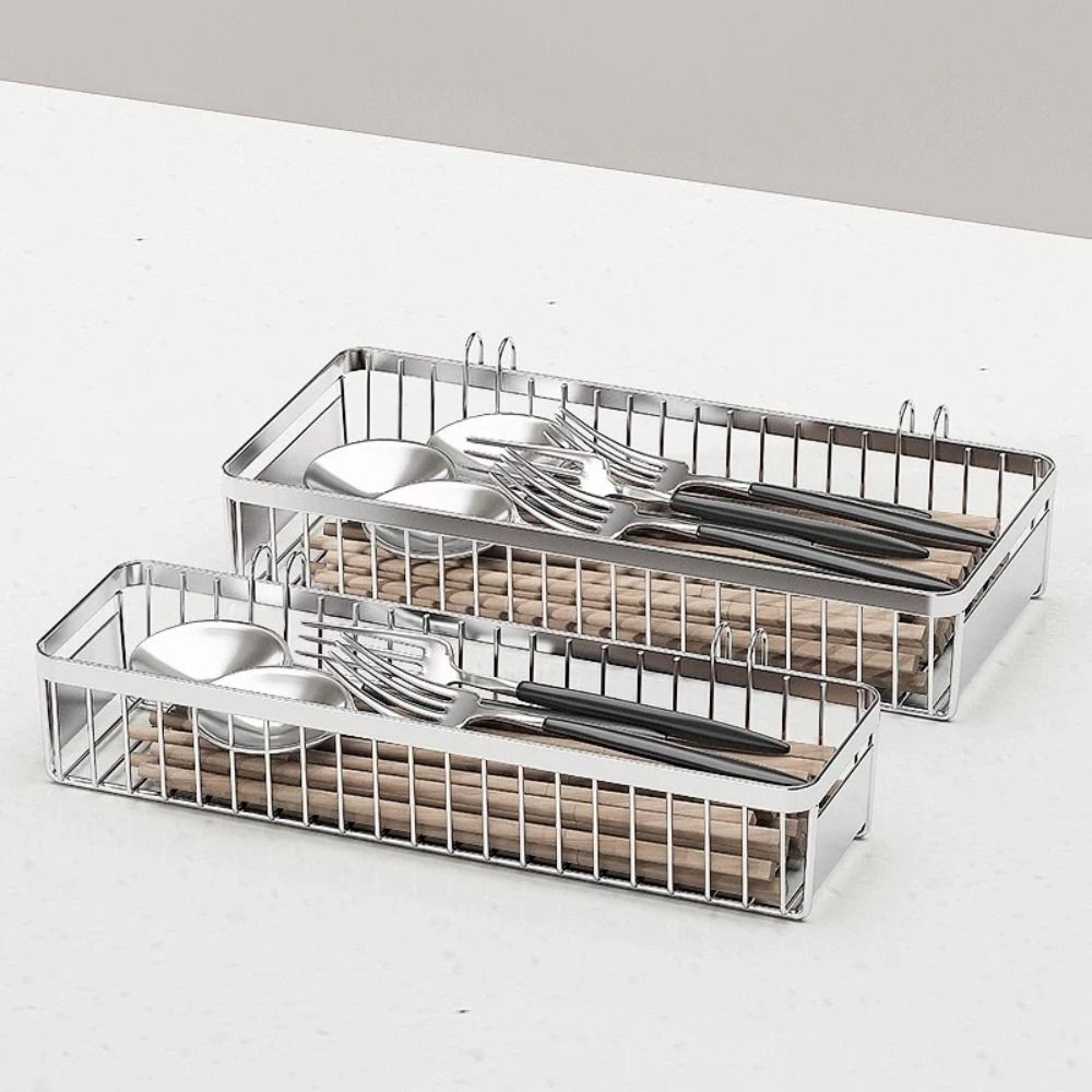 stainless steel hanging cutlery holder space saving kitchen utensil organizer