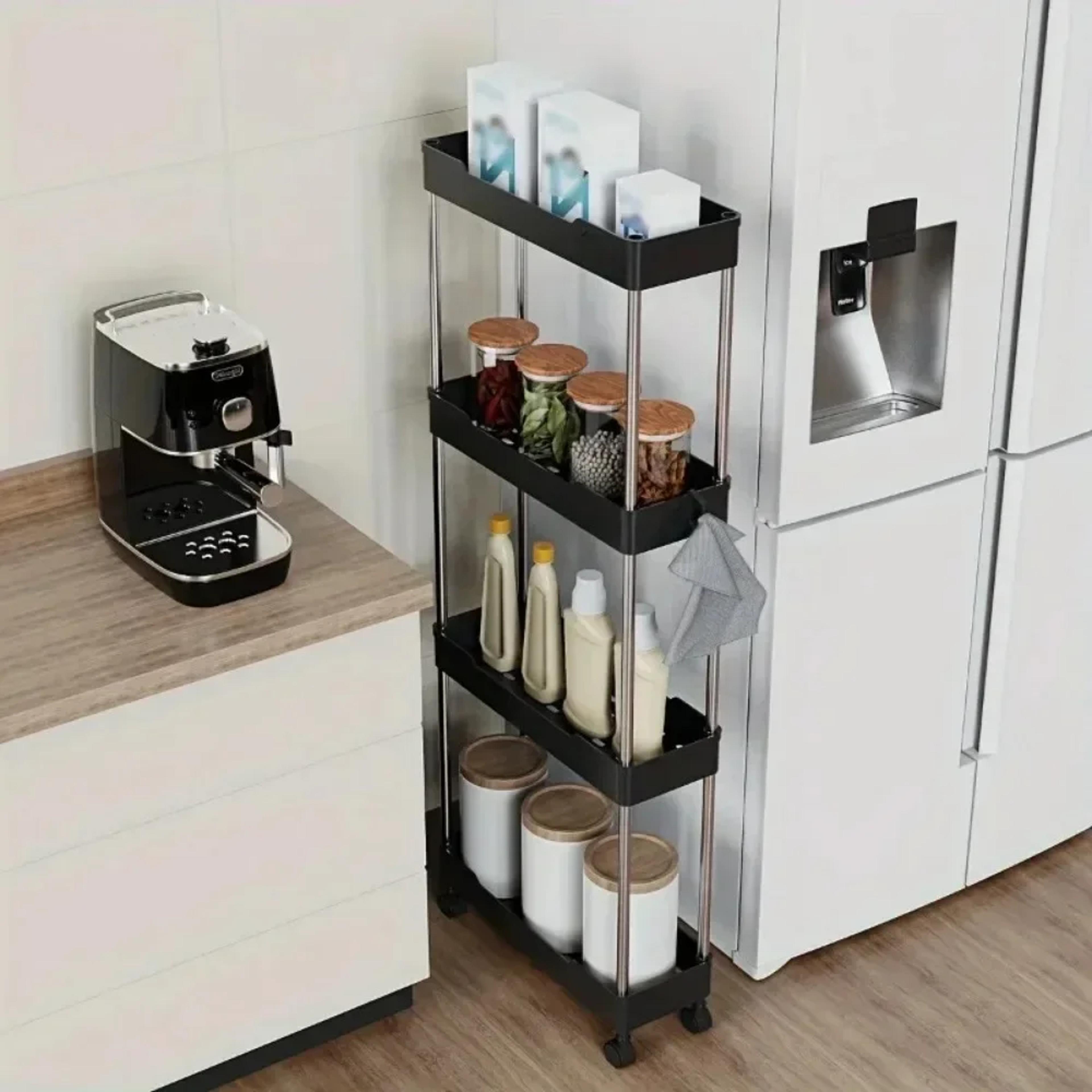 slim rolling storage cart multi tier narrow space organizer