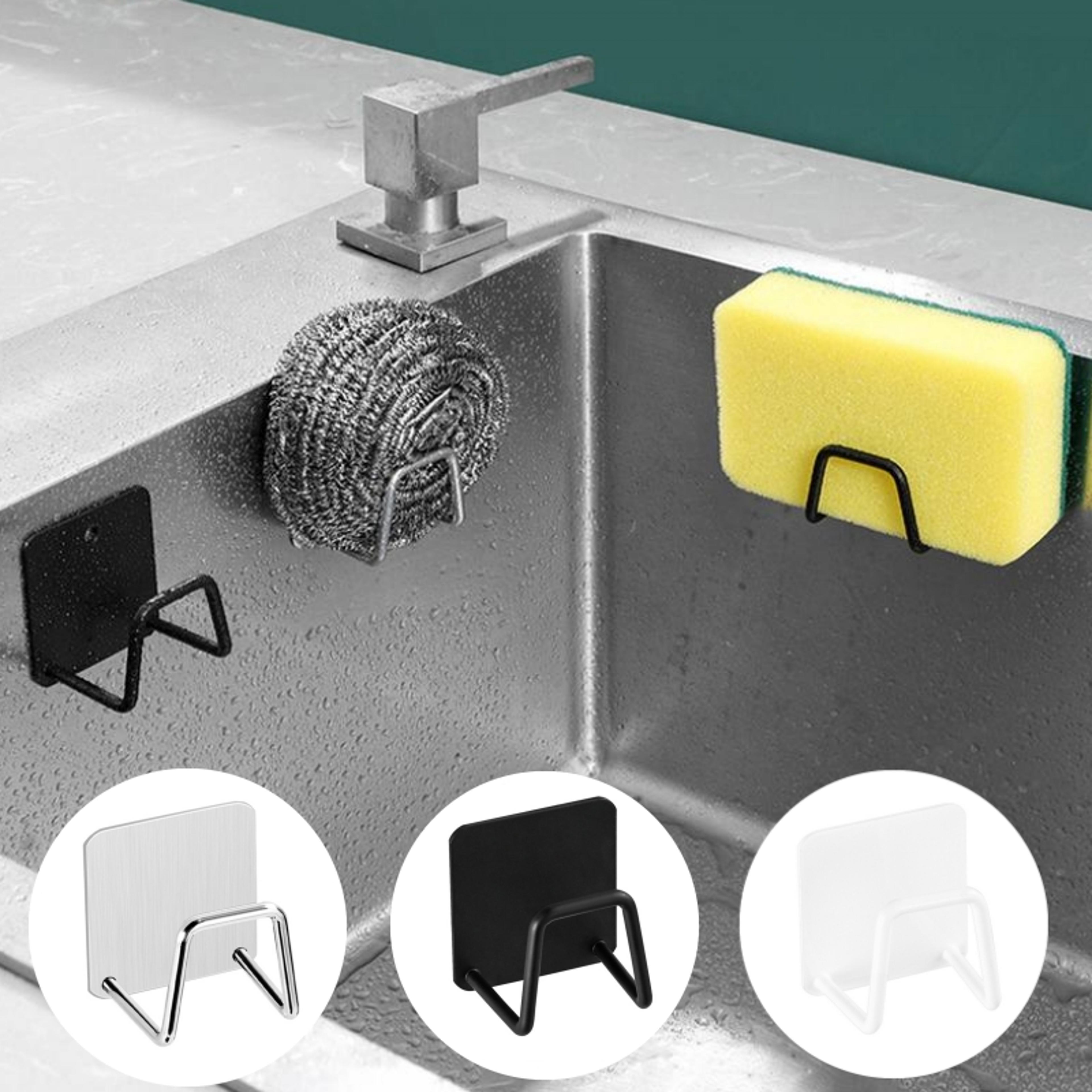 stainless steel sink sponge holder self adhesive sink organizer