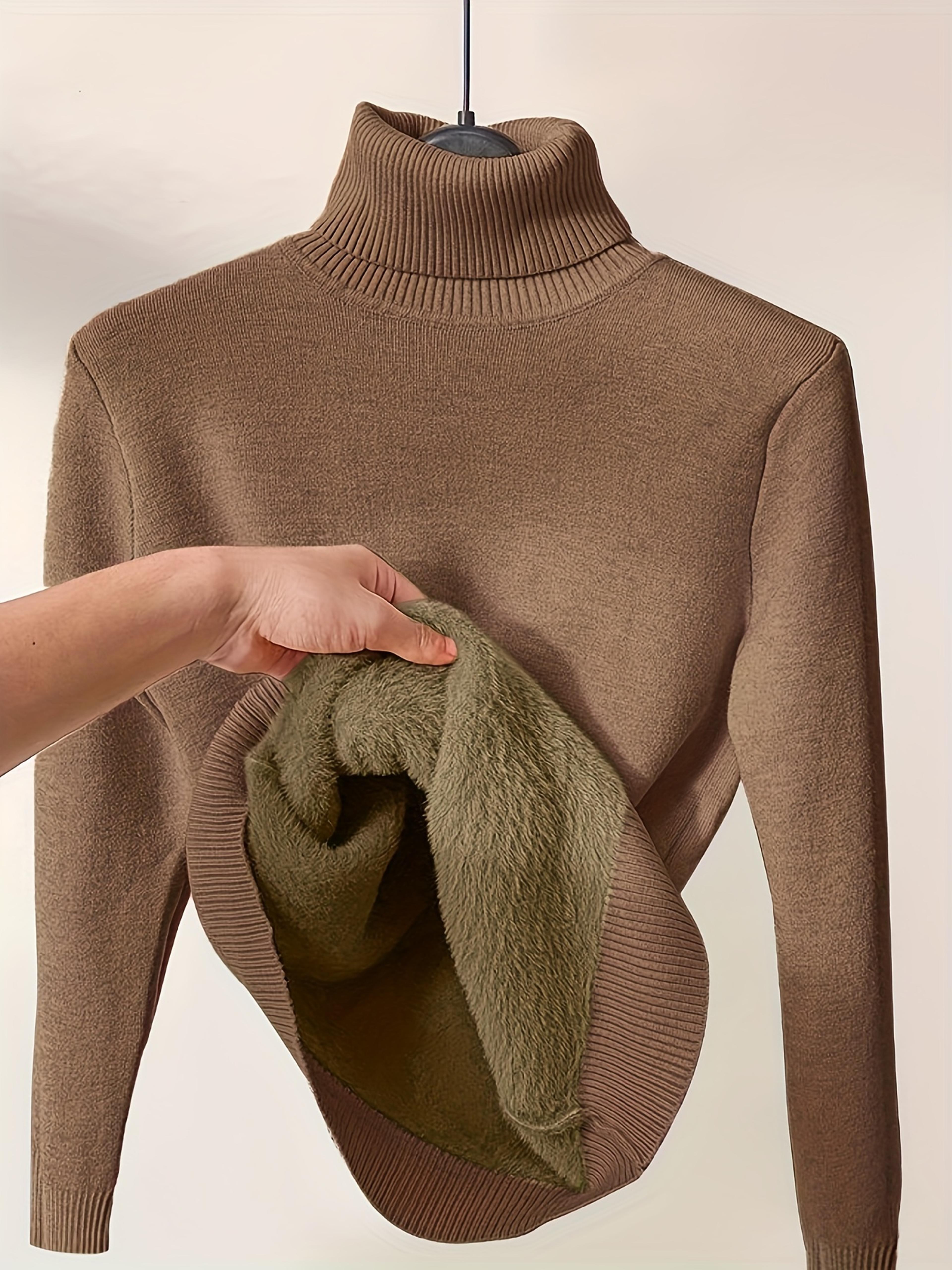 solid turtle neck pullover sweater - casual long sleeve thermal sweater for fall & winter - women's clothing