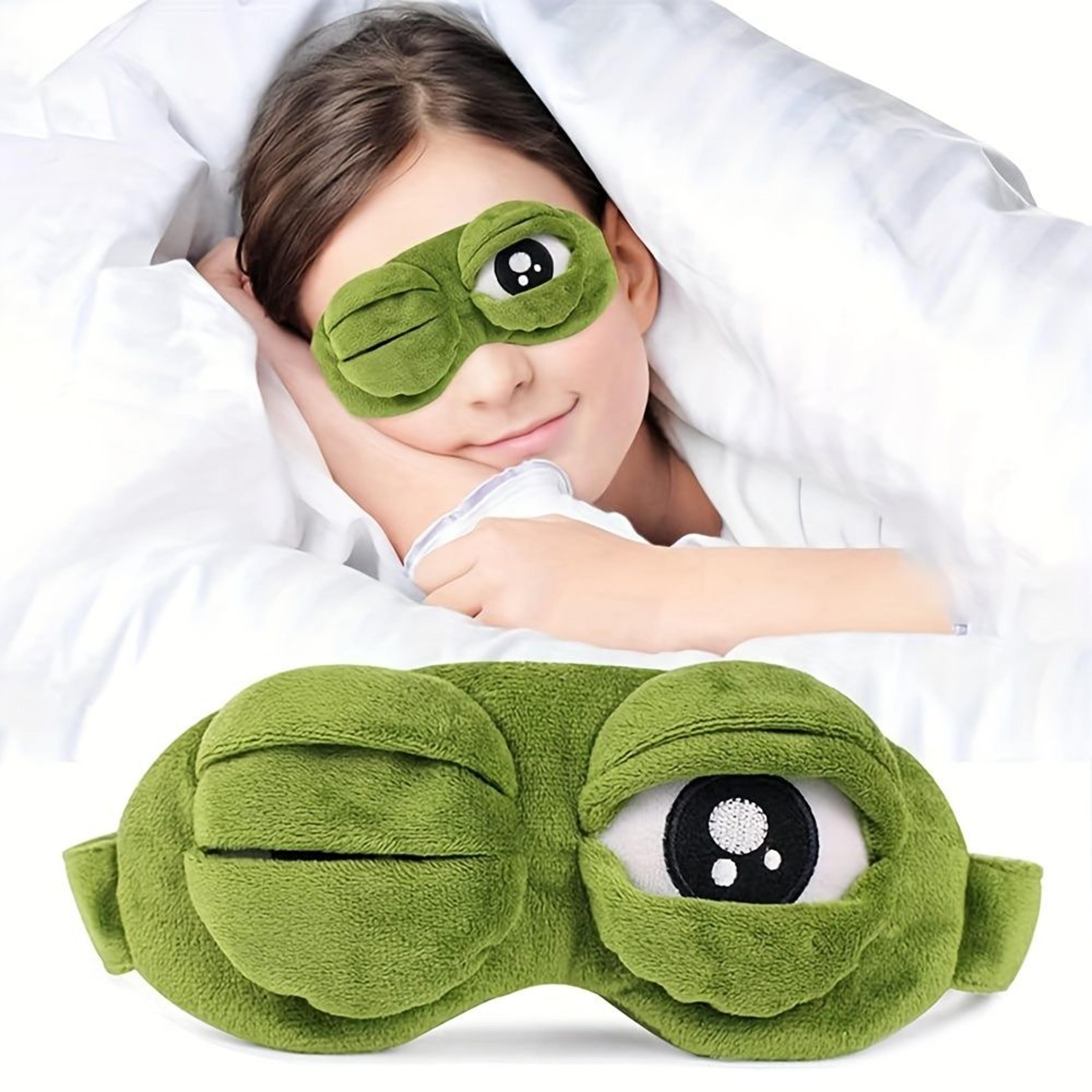 3d frog eye sleep mask - comfortable - light-blocking & portable for travel - office naps & gaming - one size fits all