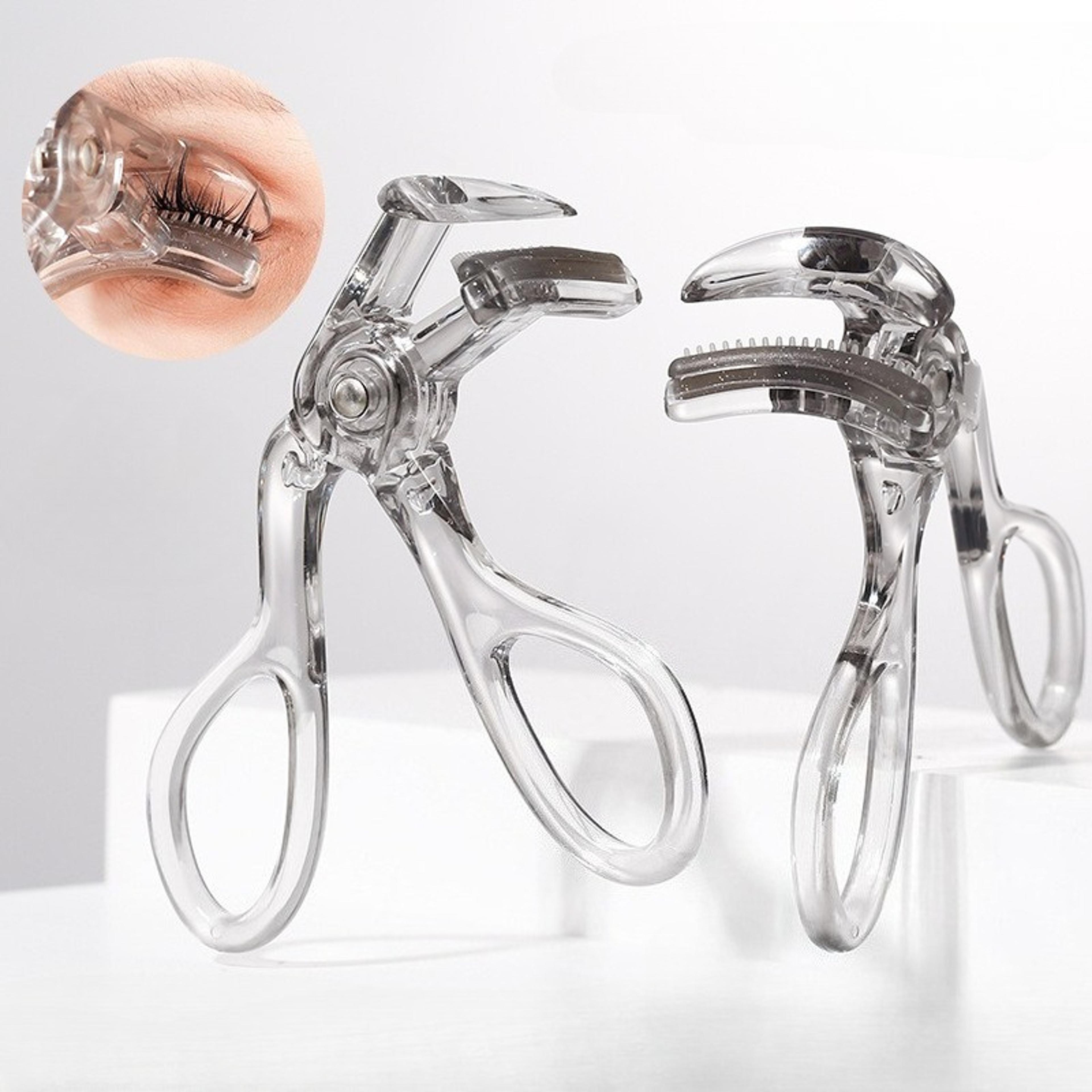 frameless professional eyelash curler, one clip comb tooth curler, lash tool with refill pad for long lasting shape
