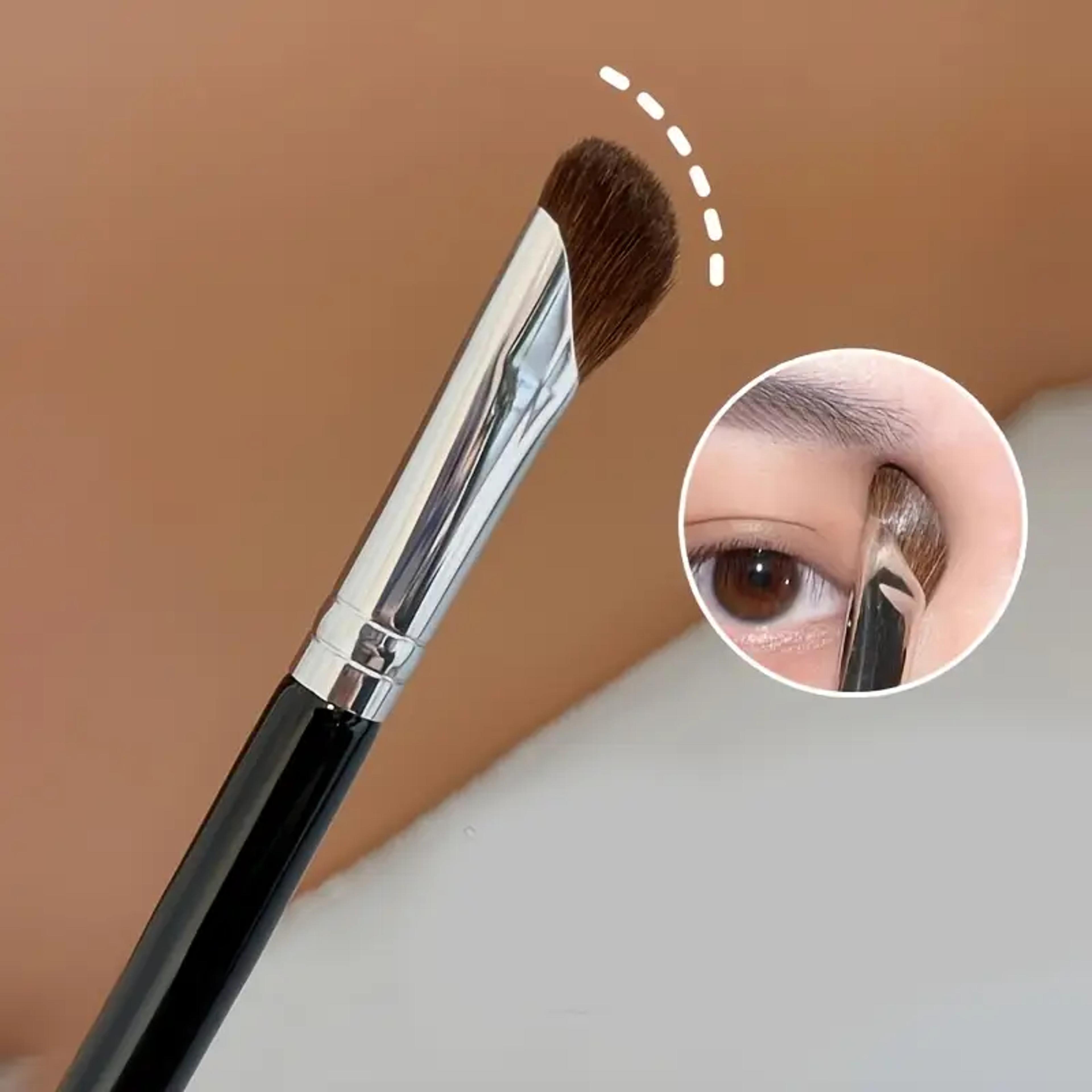 portable 3d contour nose shadow brush, highlighter makeup brush, angled eyeliner wand for travel and professional use