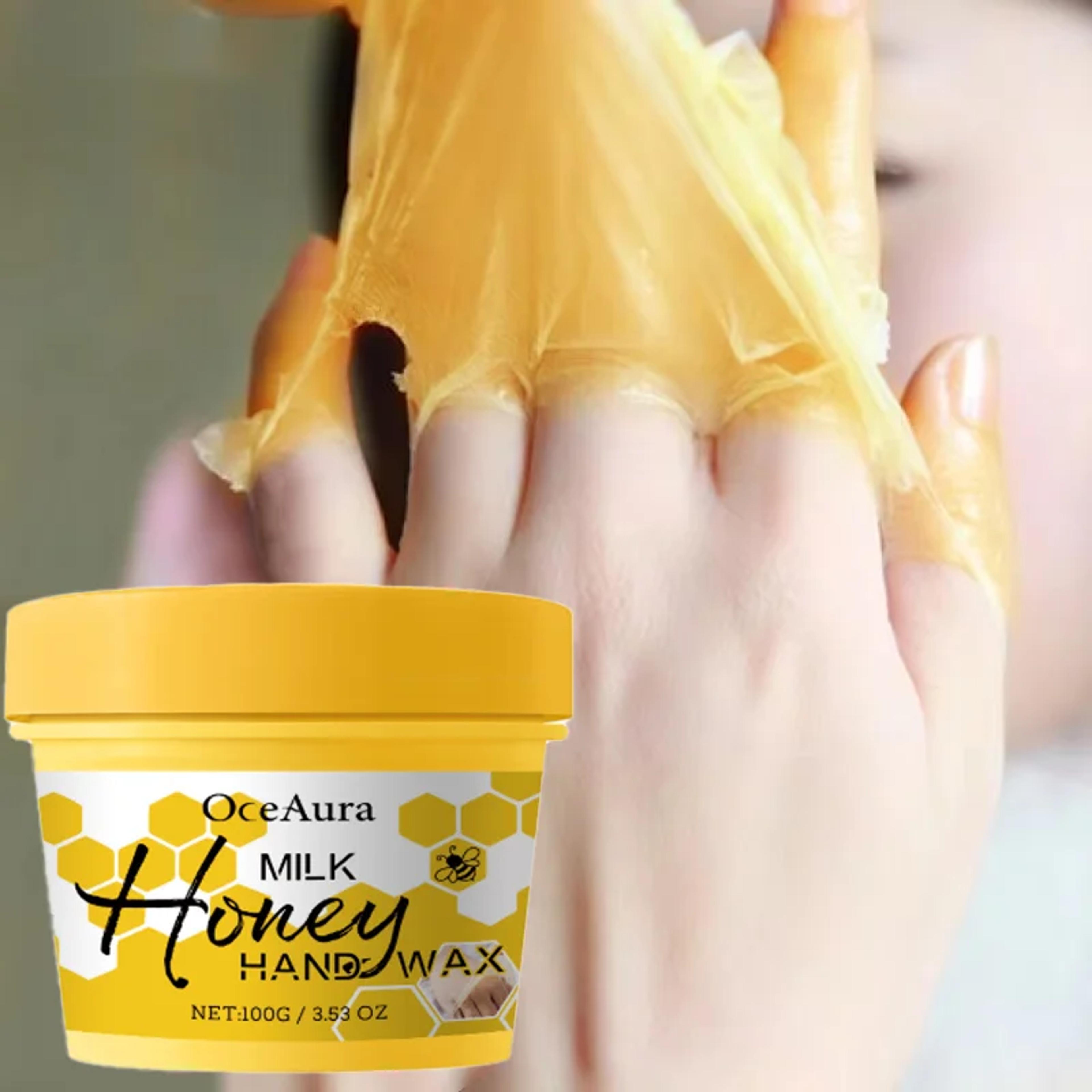 milk and honey tear off hand mask, moisturizing nourishing mask, repair dry hands, softens skin, exfoliating treatment