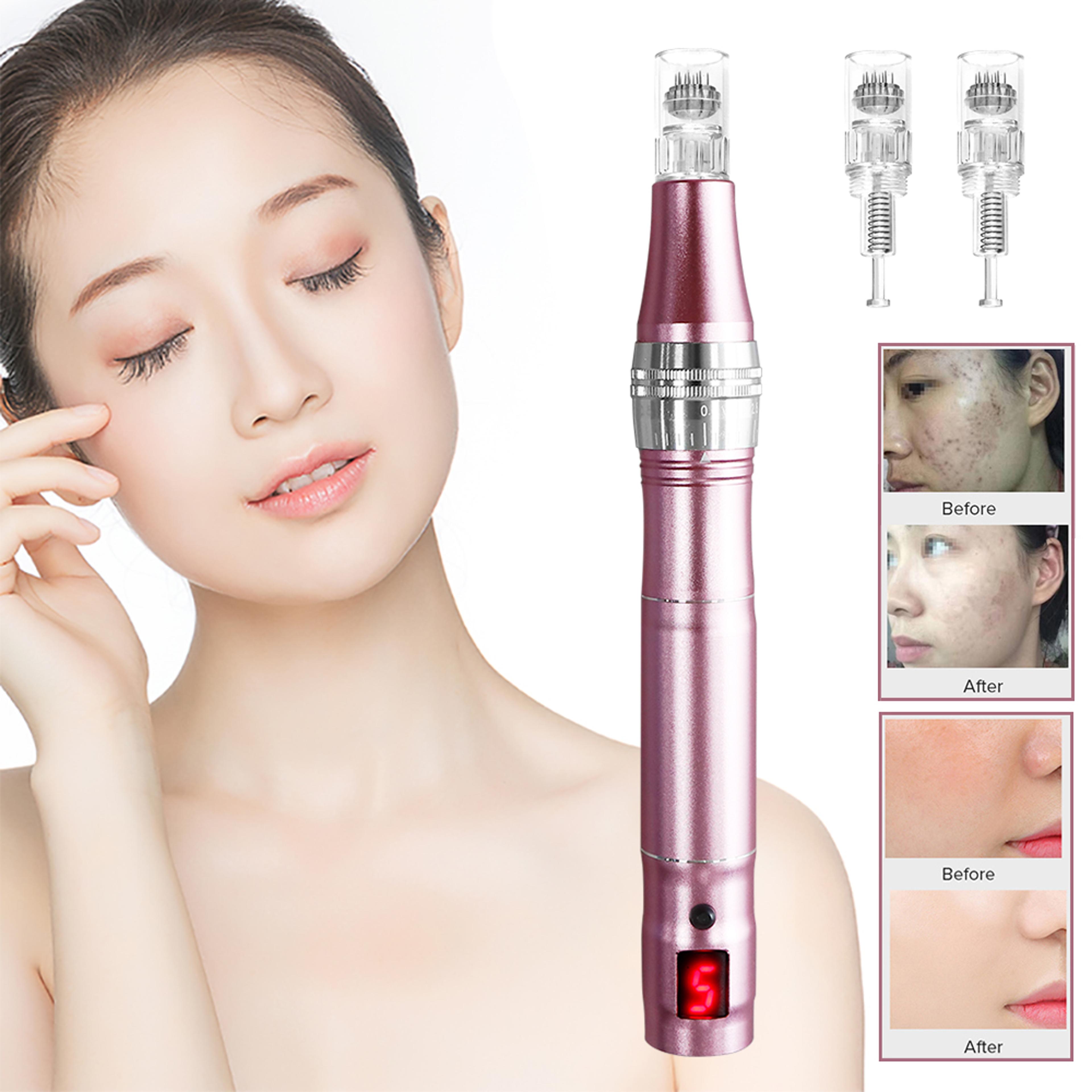 professional high frequency beauty instrument, wireless rechargeable derma pen for skin tightening, multifunctional skin