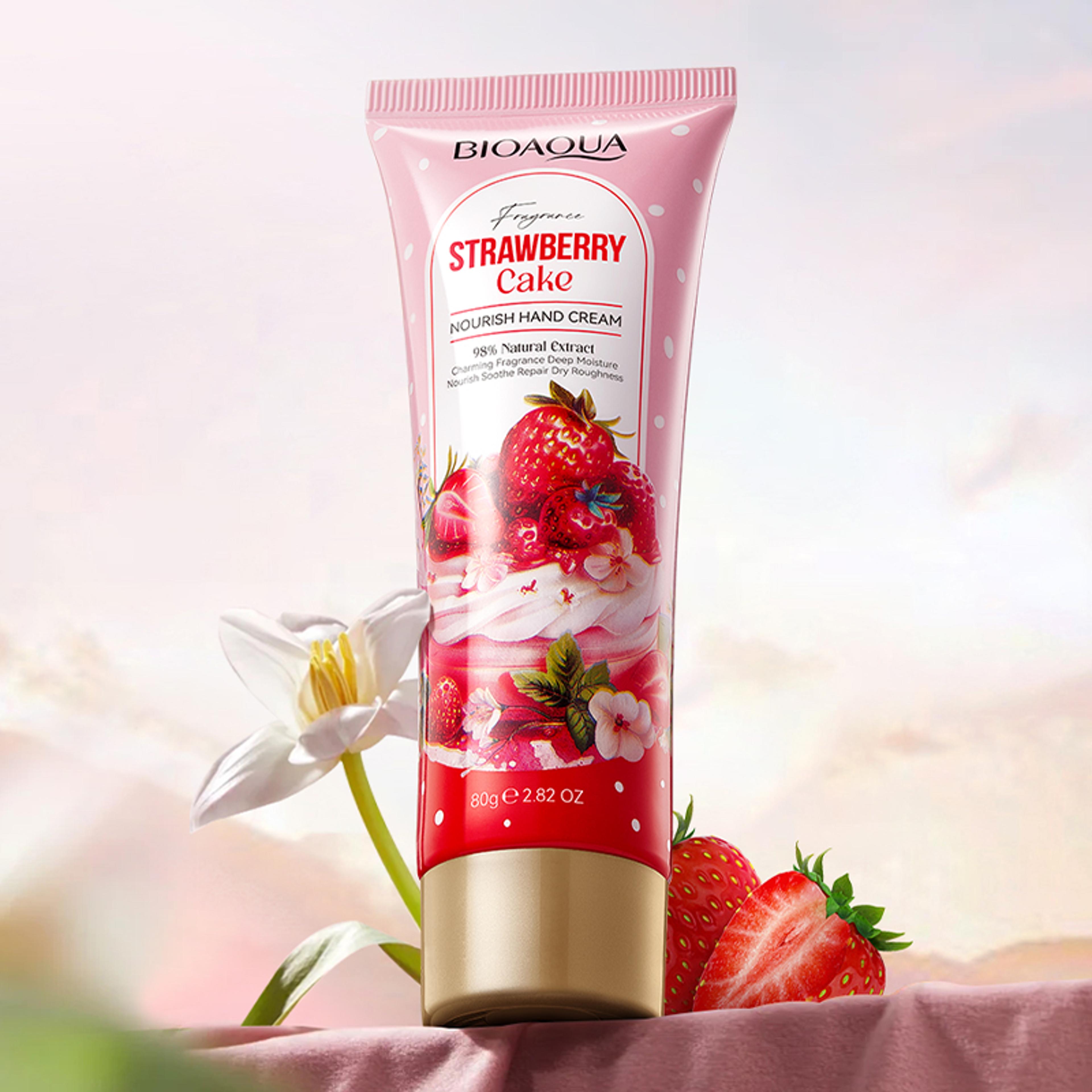 strawberry cake nourishing hand cream, deep hydration moisturizing, beauty skincare hand lotion for dry cracked hands